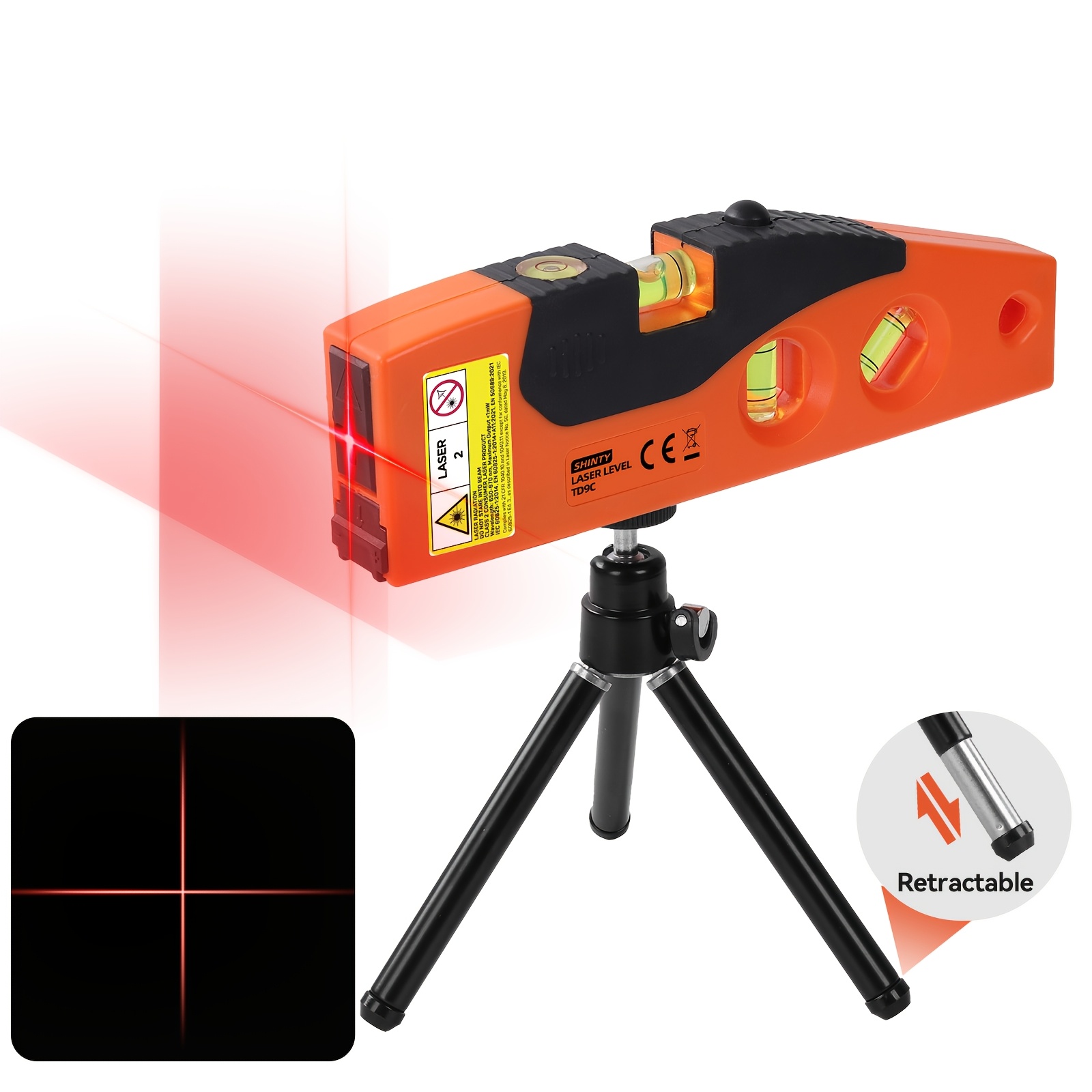Cross Laser Level Kit with Tripod, Portable Laser Level, Ideal for Home Renovation, Batteries Not Included