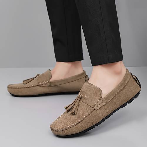 trendy slip on loafers for men with tassel decoration versatile commuter slip women shoes
