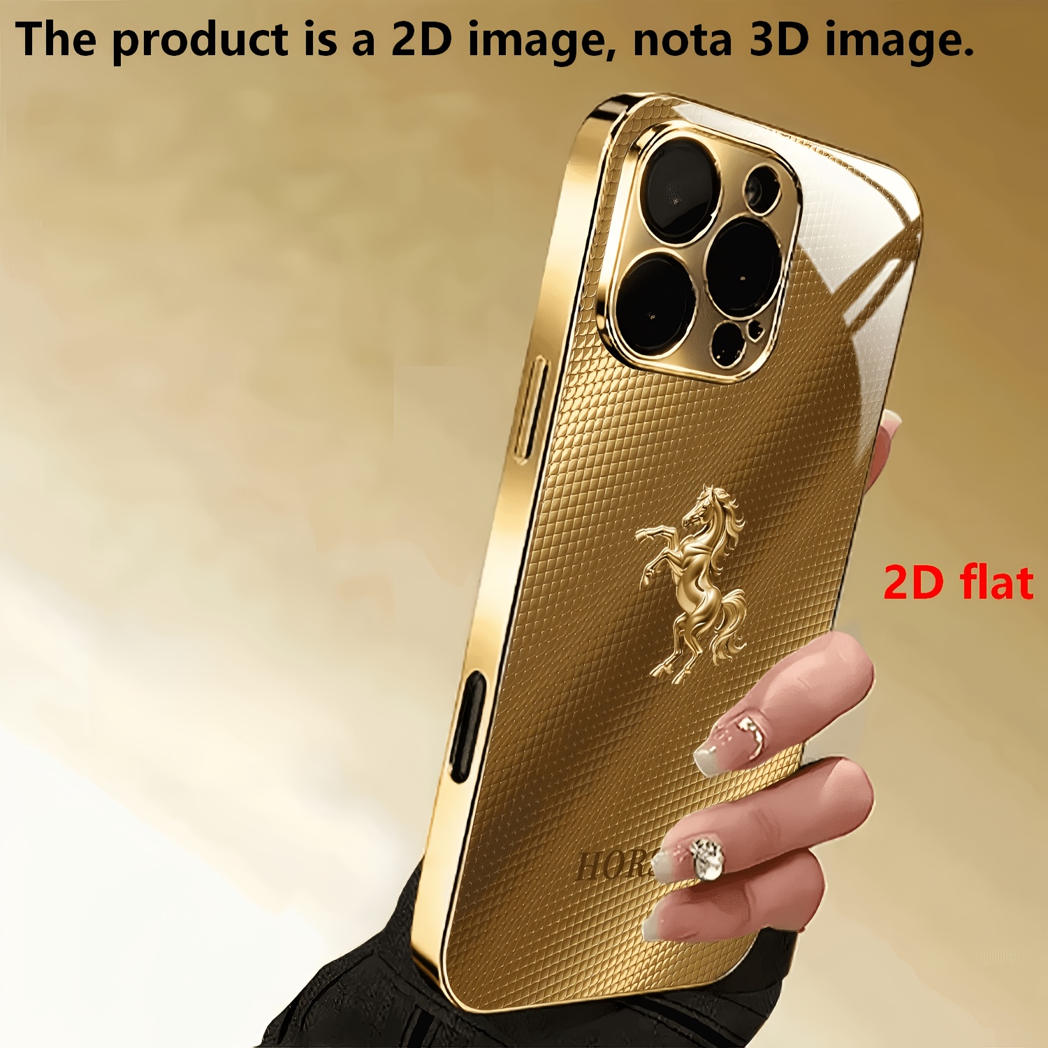 TEMU Phone Case - [2d]phone Case - 1pc Gold Plated High Definition Glass Phone Case Cover For Iphone 17/17 Pro/17 Air/17 Pro Max/16/16 Pro/16 Plus/16