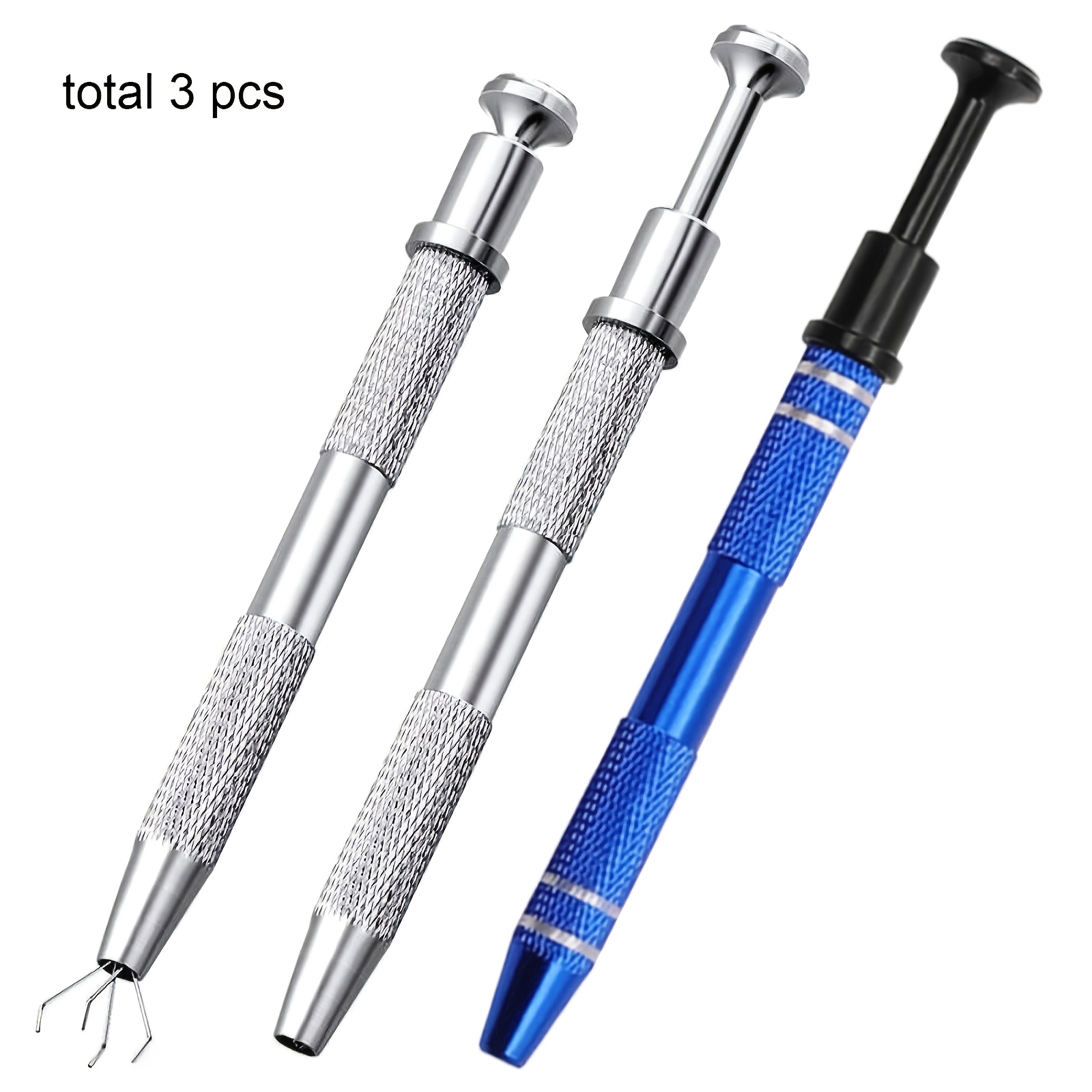TEMU 3-piece Jewelry Tweezers, Pen-style Four-prong Tool, Diy Beaded Jewelry Supplies, Jewelry Making Tool Set, Tool For Small Items Like Stud