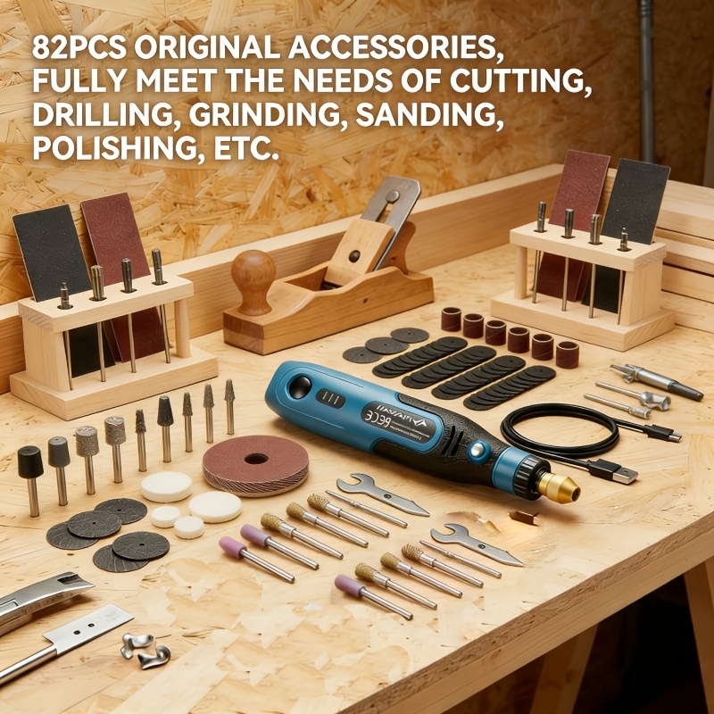 TEMU Cordless Electric Polisher And Sander, 3.7v Rechargeable With Type-c, Mini Portable Polishing Tool For, Wood Craft, Engraving, Making Handmade