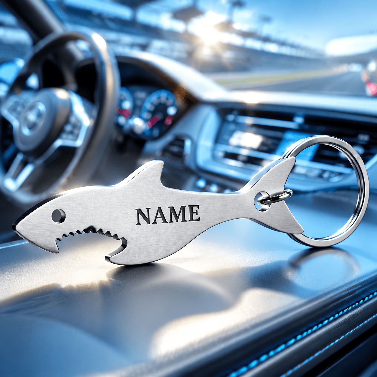 TEMU Customized Engraved Stainless Car Keyring, Personalized Laser Text Name Phone Bottle Opener Keychain, Creative New Car Gift Idea For Men,