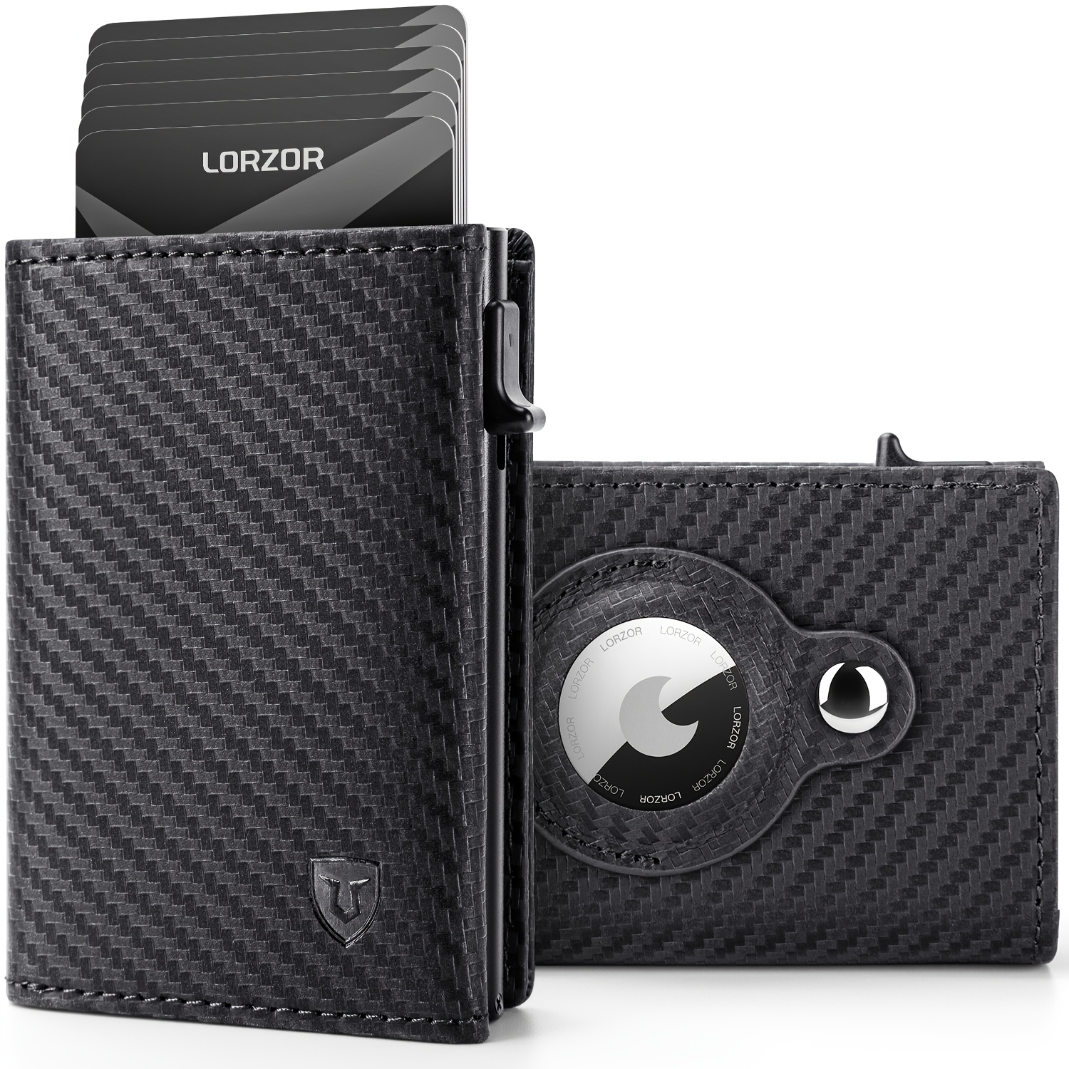TEMU Lorzor Mens Wallet For Airtag - Genuine Leather Minimalist Pop Up Smart Wallet For Men, Air Tag Holder, Slim Rfid, Modern Mens Wallet (airtag Not Included)