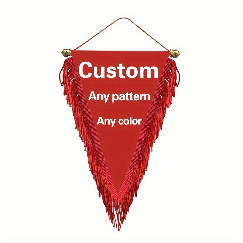TEMU 1pc, Customized Decorative Hanging Decoration Flag, Double-sided Pattern, Indoor Hanging Flag, , Including Flagpole