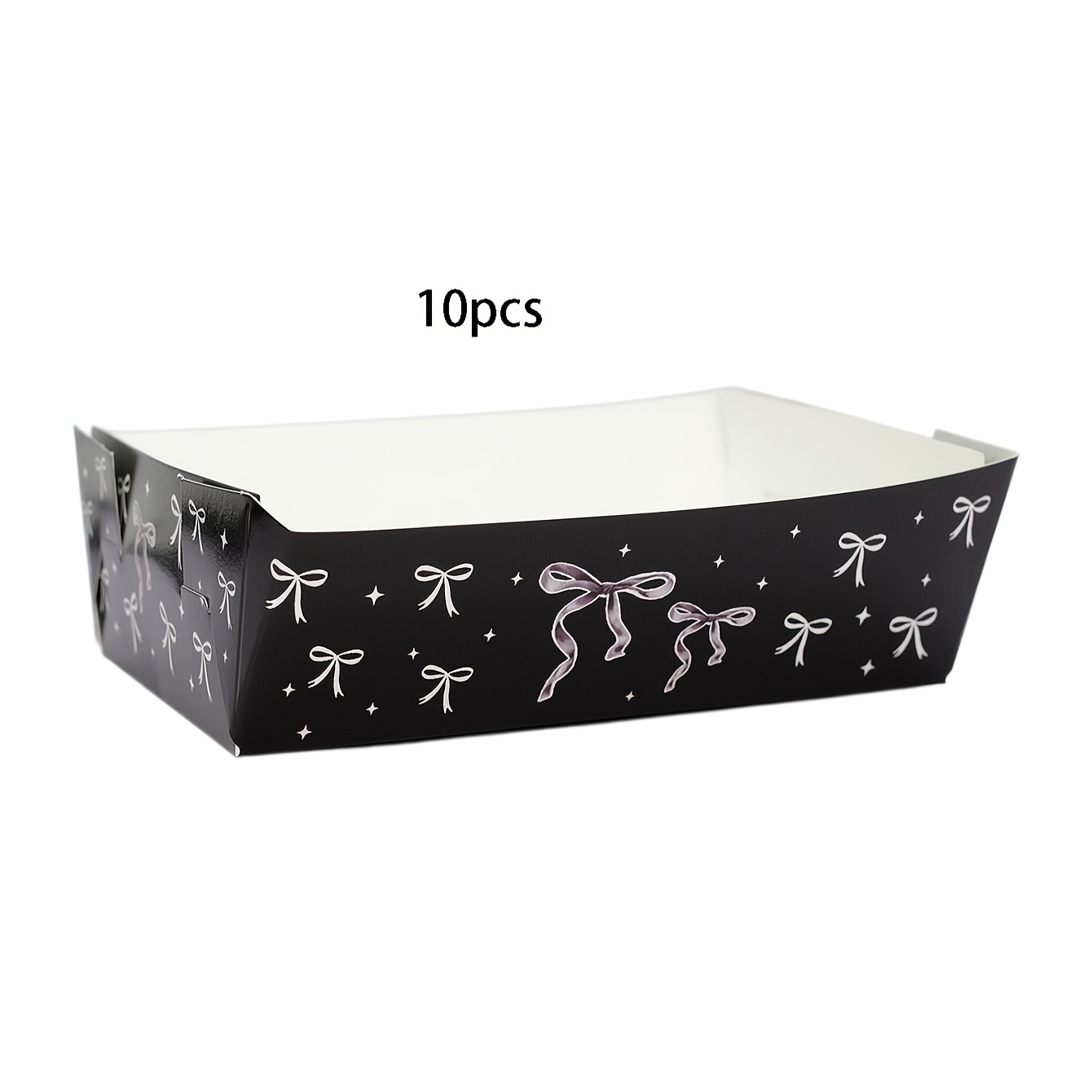 E-shop 10 Stück/20 Stück/50 Stück Schwarze Coquette Schleifen-Papier-Schalen, Schwarze Schleife Papier-Schalen Großpackung, Geburtstagsdeko,