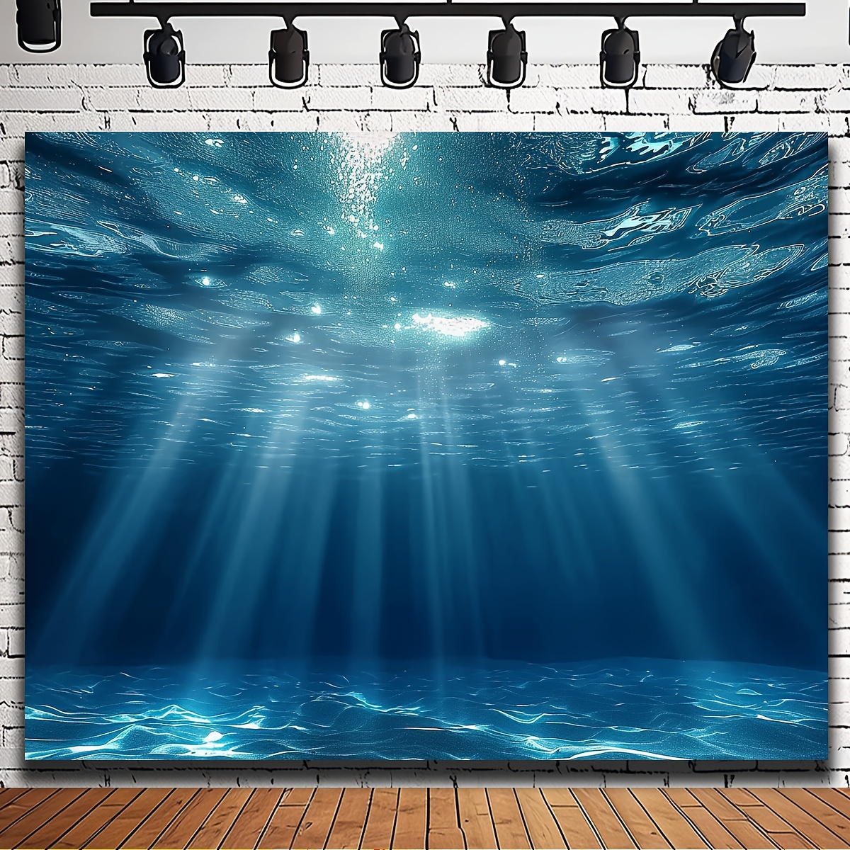 1pc, Ocean Wall Hanging Tapestry, Bright Gravel Bottom And Wave Surface  Tropical Seascape Abyss Underwater Picture Wall Hanging Tapestry For  Bedroom L