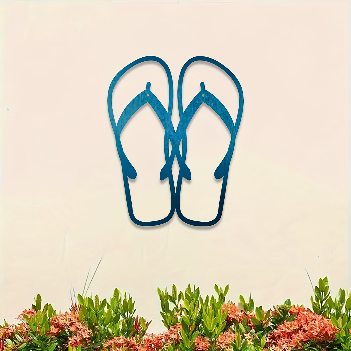 

Colorful Flip-flop Metal Wall Art - Laser-engraved Uv Printed Iron Decor For Indoor & Outdoor Spaces, Perfect For Bedroom, Living Room, Study, Dining Area, And Garden