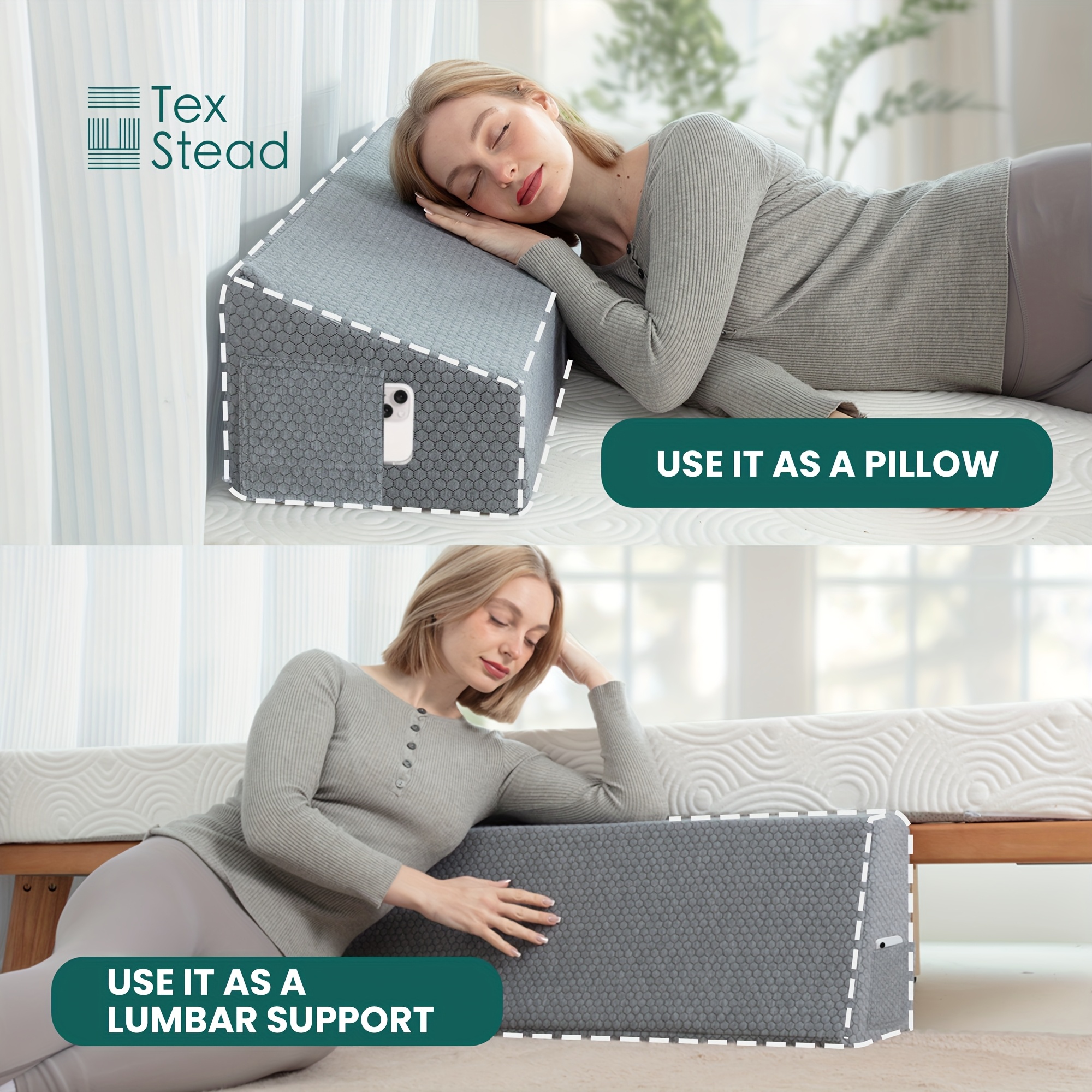 Cojin Ergonomico Respaldo Almohada Cojin Para Cama Apoyo Espalda