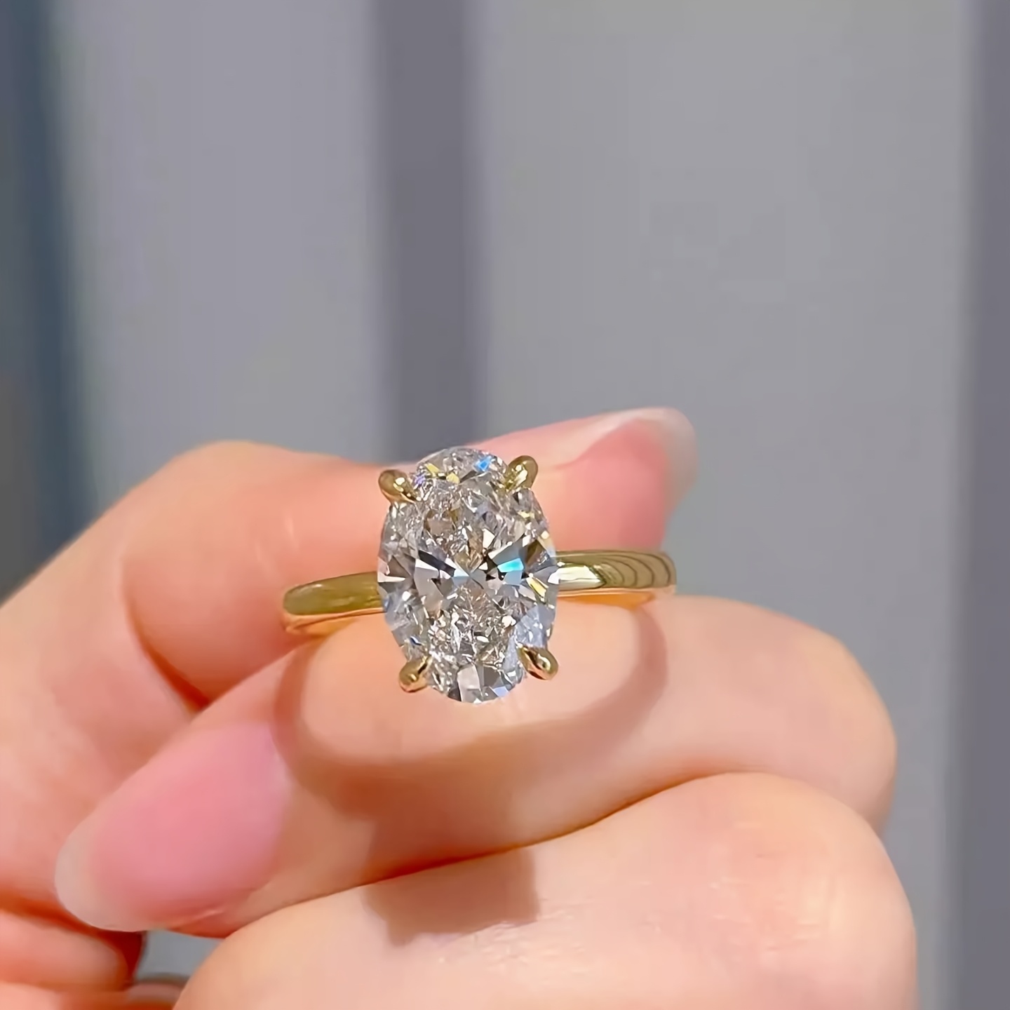 Women's Moissanite Oval Ring, 1/2/3 Carat Stunning Gift