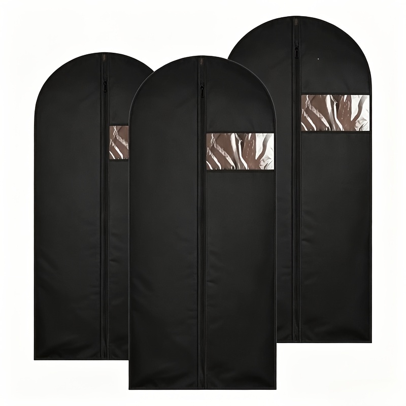 TEMU 1/3pcs Long Dress Bag, Hanging And Travel Clothing Bag, Suit Storage Bag, Transparent Foldable Clothing Bag