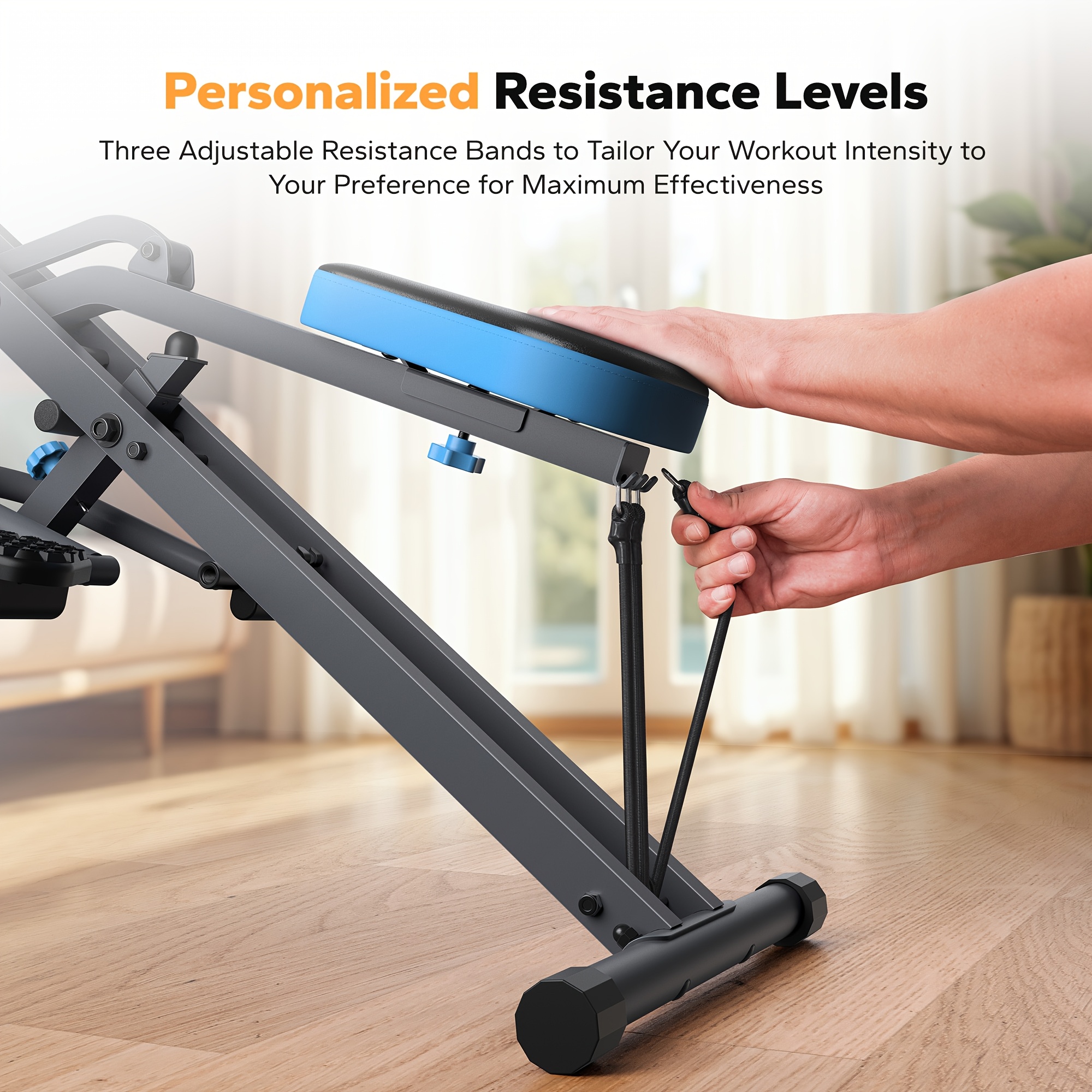 MERACH 2-in-1 Squat & Rowing Machine - Foldable Glute Trainer with Adjustable Resistance, Ergonomic Seat Cushion & Compact Home Gym Equipment for Legs, Back, Arms Workouts (White/Black), Spacesaving Fitness Gear, Secure Pedal Straps, Sturdy Frame Construction