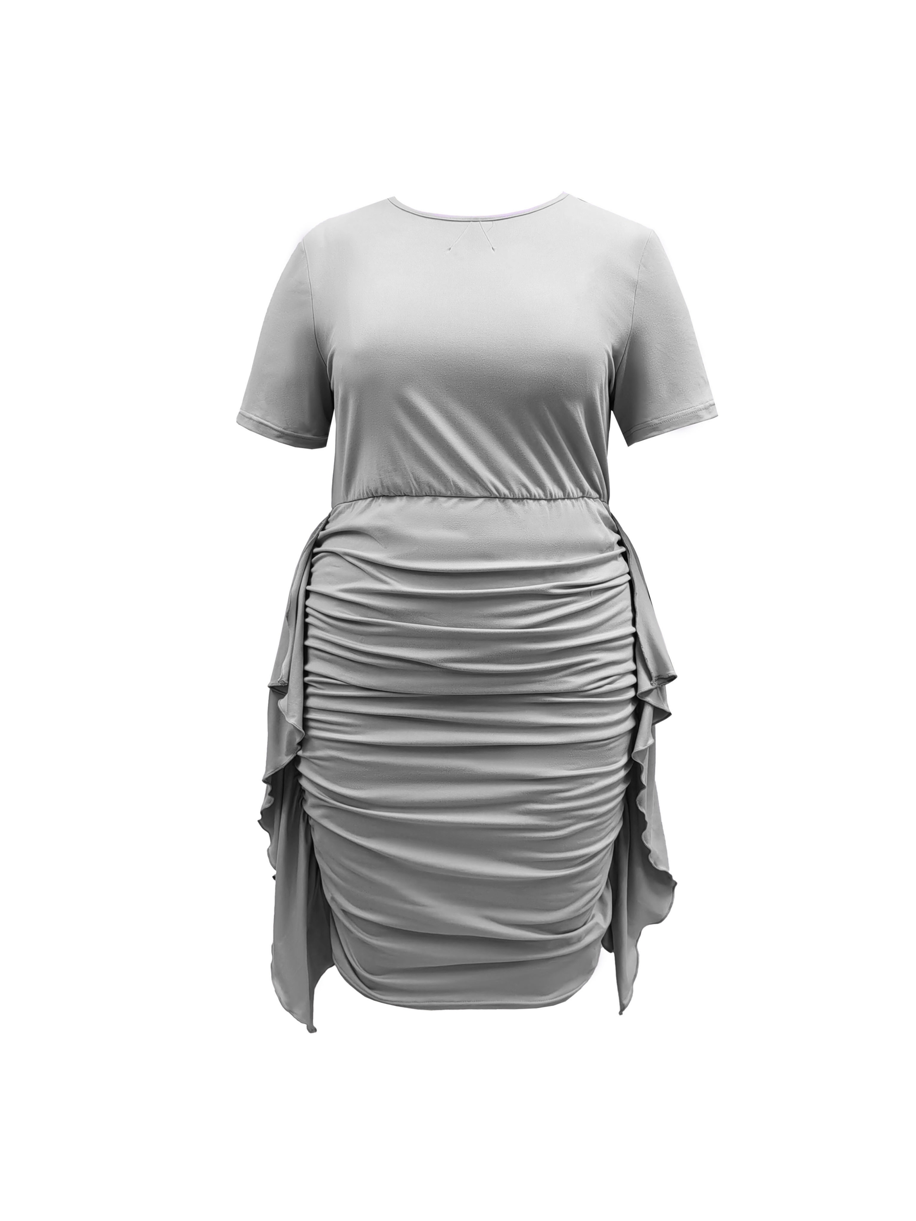 grey bodycon dress plus size Daring Diva Plus Size Short Sleeve Crew Neck Midi Bodycon Dress 2X Gray, Women's, Size: 2XL