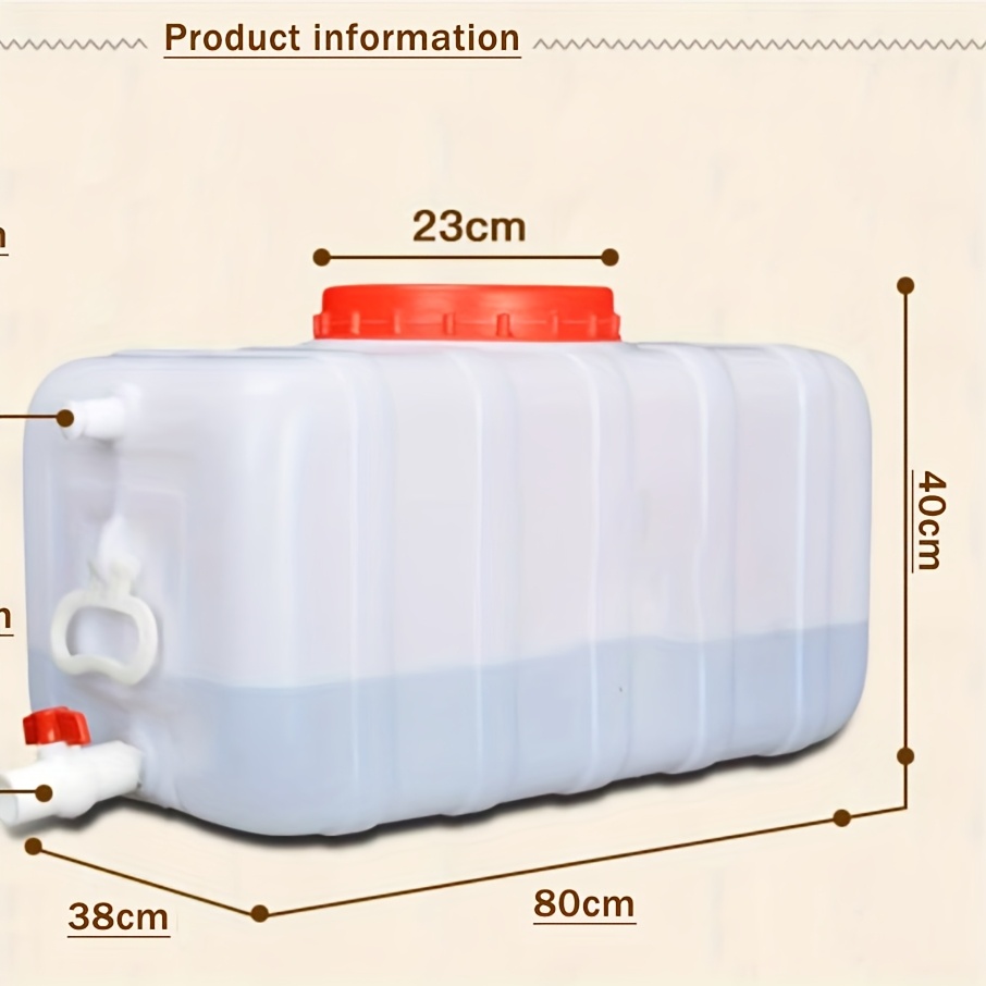 Large Capacity Water Tank With Faucet For Household And Outdoor Use 25l/50l/80l/110l/200l Portable And Durable Plastic Water Storage Cube