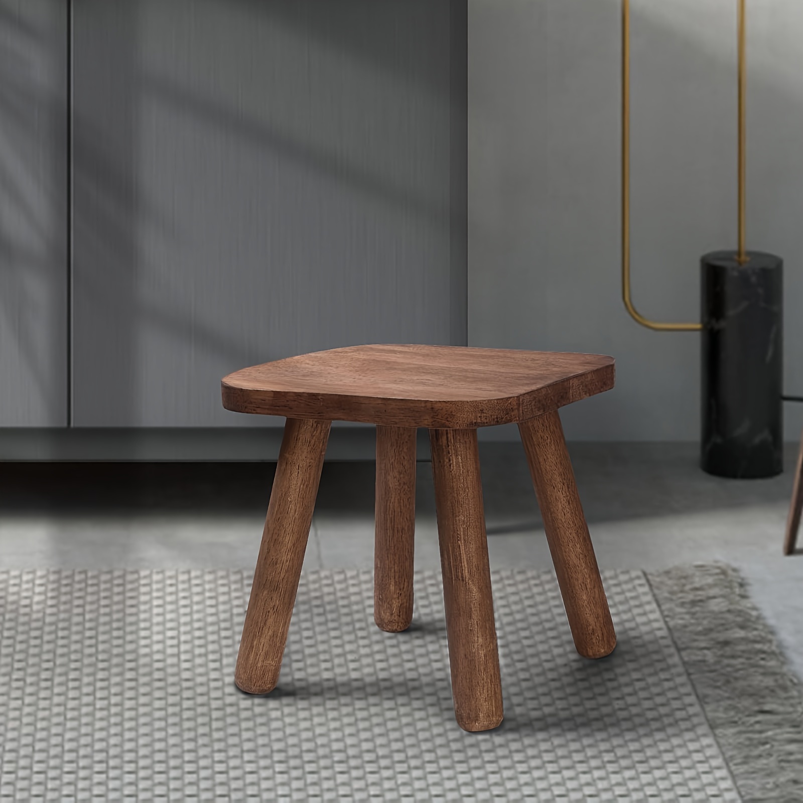 small wooden stool four detachable assembly legs Temu Canada