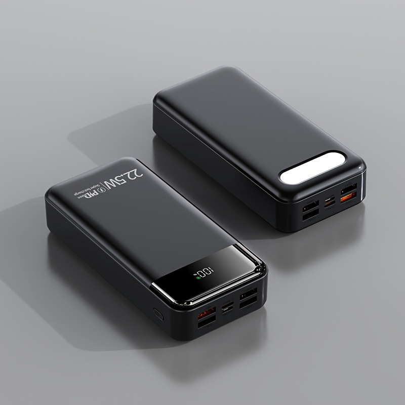 TEMU Large Capacity 80000mah Super Fast Charging Power Bank, Usb/type-c/micro Interface, 2 Input And 5 Output With Lighting/ Display, Suitable For
