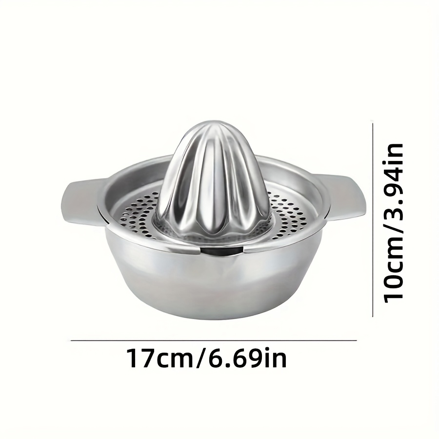 Image of 1pc Stainless Steel Manual Juicer With Bowl Container - High-quality Heavy-duty Orange, Lemon, And Fruit Press - Rust-resistant And Easy To Clean, Tool, Convenient Portable Juicer, Suitable For