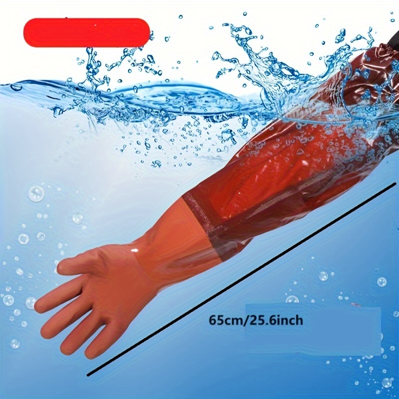 extra thick   waterproof gloves stab resistant long sleeve for laundry dishwashing outdoor use alcohol free pvc material details 3