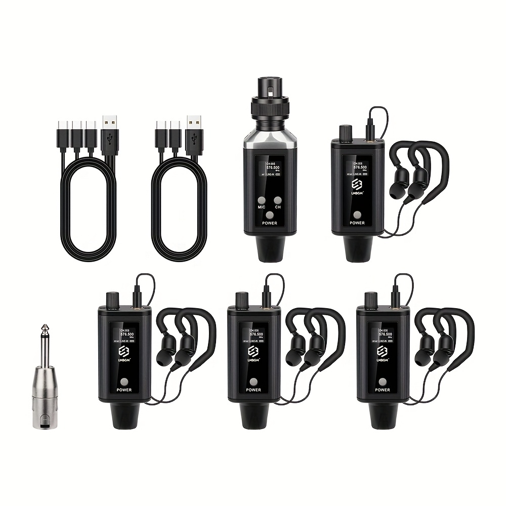 Image of Lmbgm Wireless In-ear Monitor System Usb 1 Bodypack Monitor With Headphones Wireless Type, Suitable For Stage, Studio,, Performance, Karaoke And .