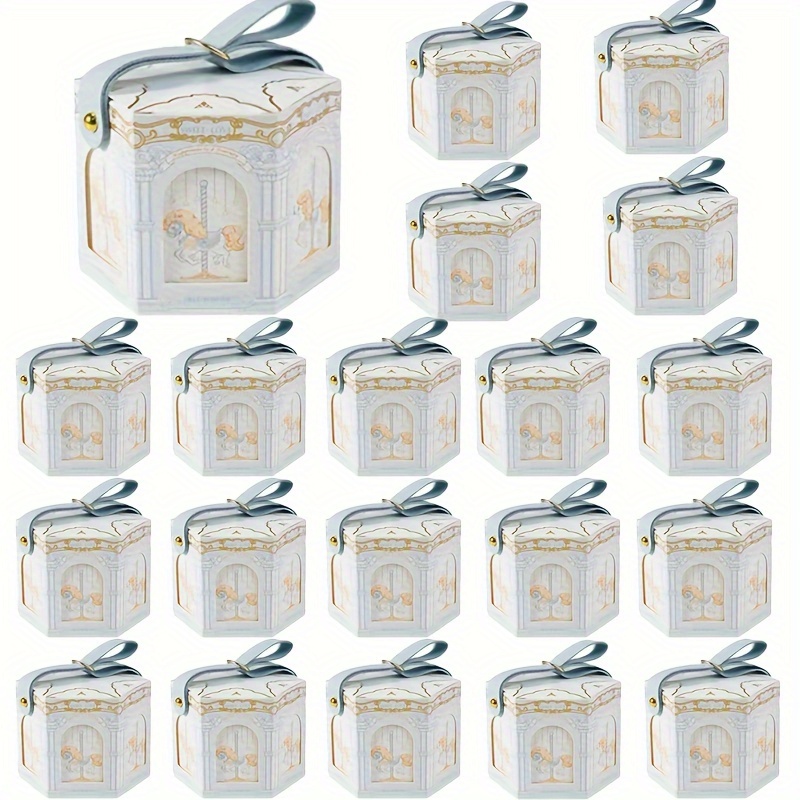 E-shop Geschenk für Sie/Ihn 20 Stück Karussell Handheld Geschenkbox Süßigkeiten Geschenkbox Schokoladenverpackungsbox Hochzeit Geburtstagsparty