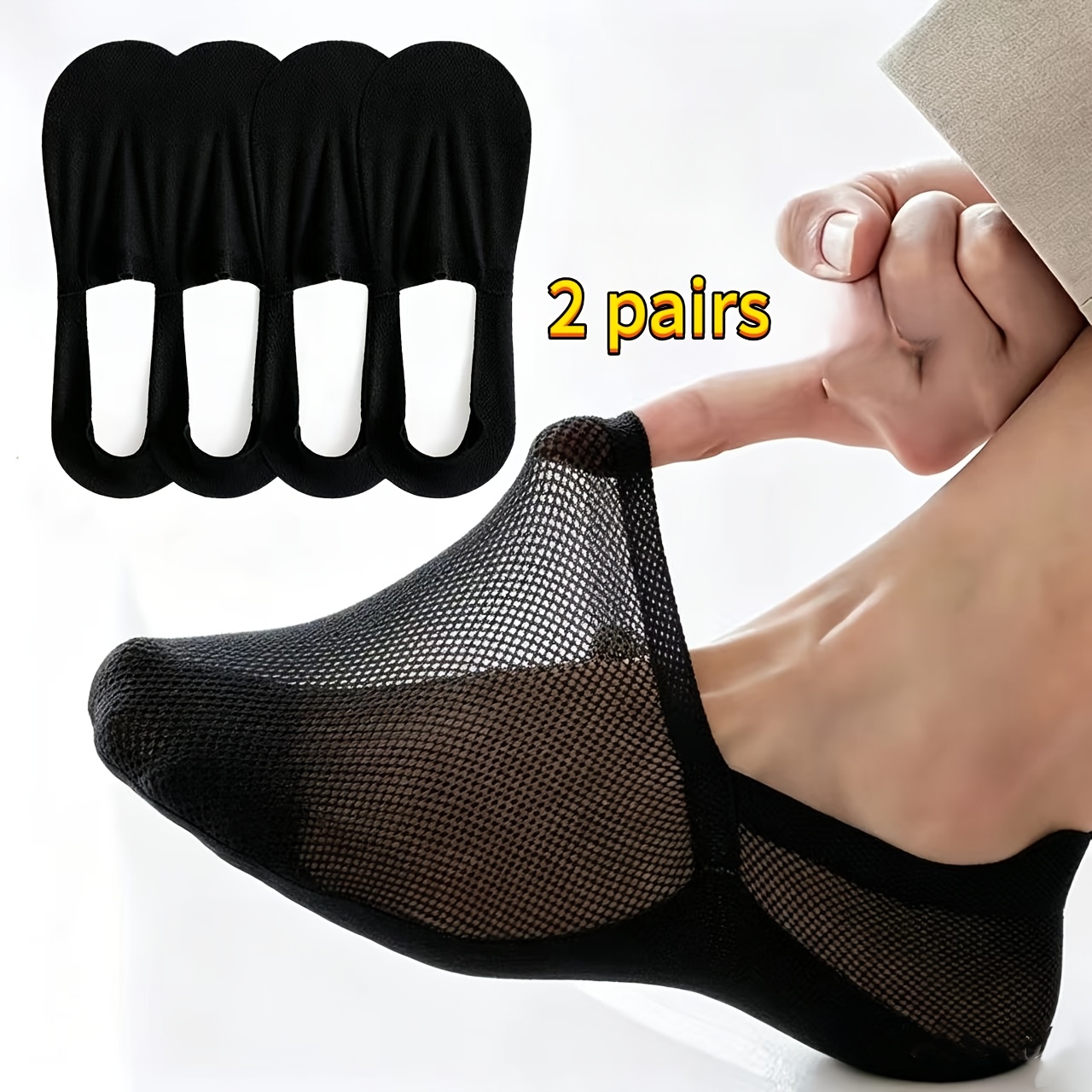 TEMU Women's Low-top - Anti-slip And Anti-detachment Heels, Breathable Mesh, Peach, White, Black. Suitable For Casual Shoes, Sports Shoes, Boat Shoes