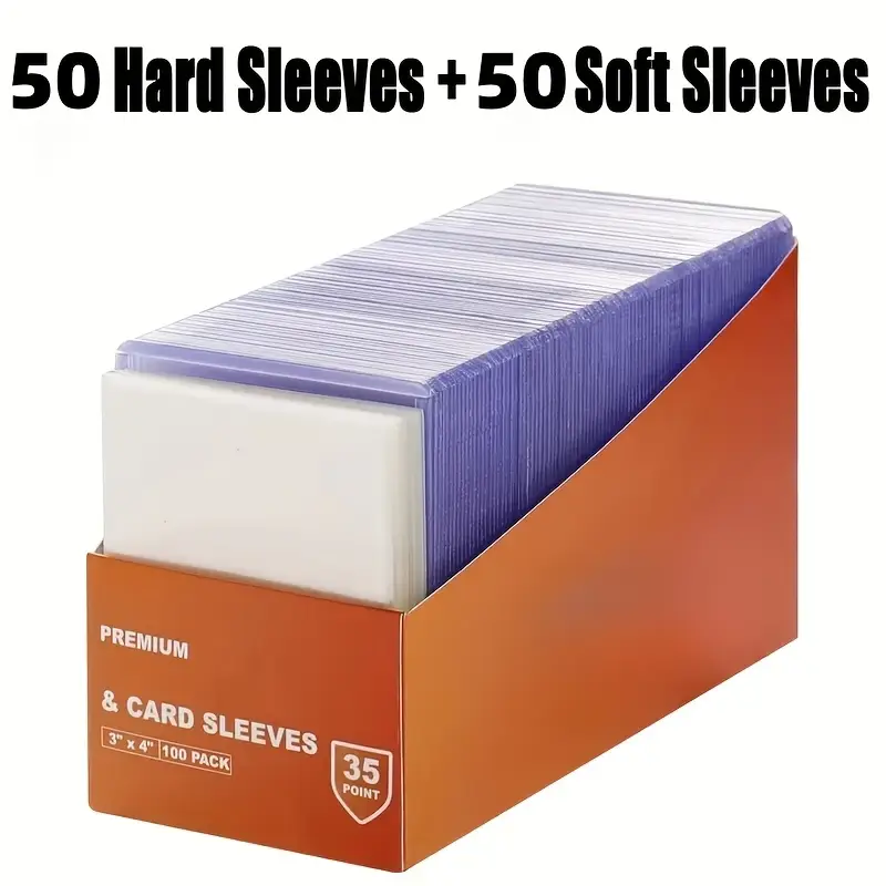 baseball card hard sleeves Trading Card Sleeves Hard Plastic Clear Case Holder 200 Baseball Cards Topload