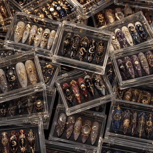 192pcs assorted nail designs in medium short and long lengths featuring square almond oval and ballet shapes stylish and shiny nail products are removable false nails that enhance your look and showcase the beauty of your nai