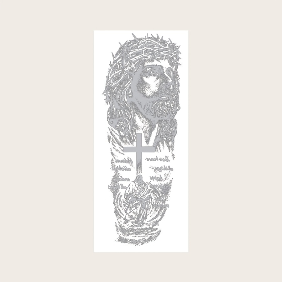 Jesus Crown of Thorns Cross Makeup Design Temporary Tattoo