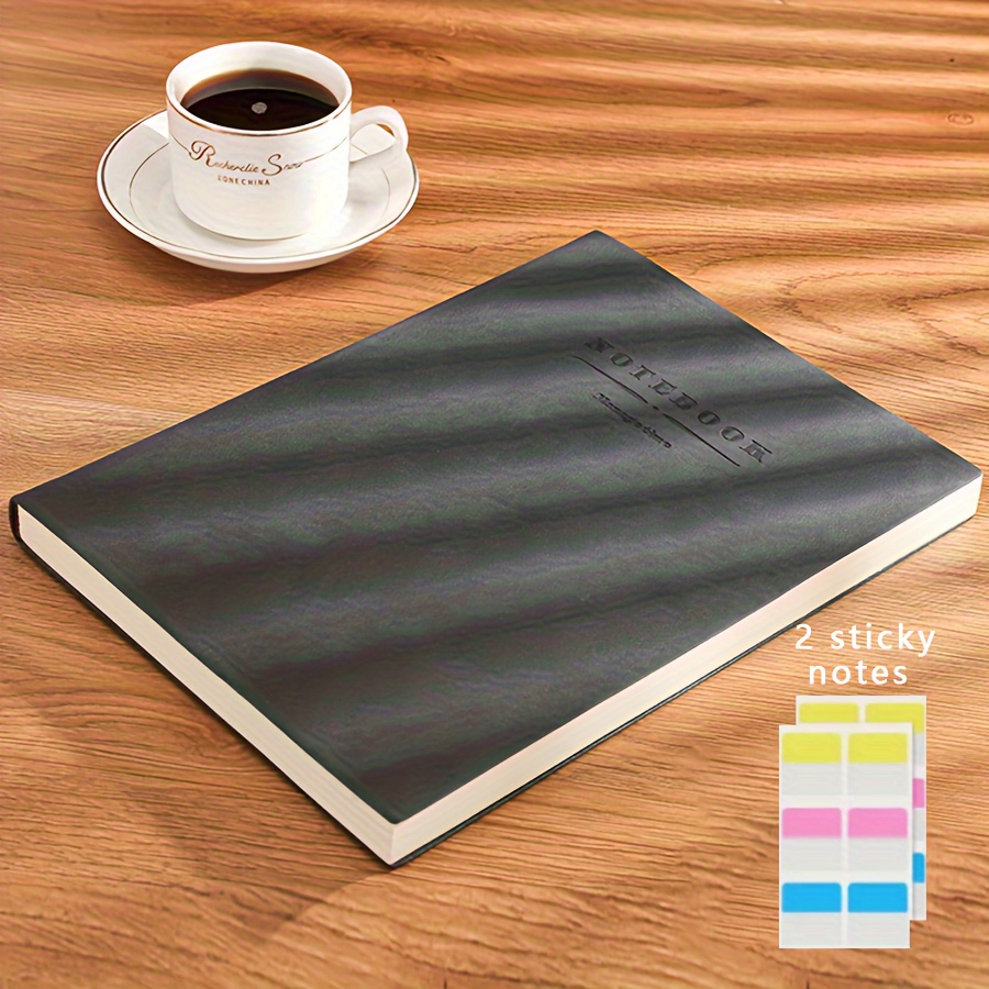 A5 Ultra-thick Notebook With 360 Pages, Premium Eye-friendly Paper, Soft Cover, Water-resistant, Personalized, English Text, Includes Sticky Notes - Ideal For School And Office Use