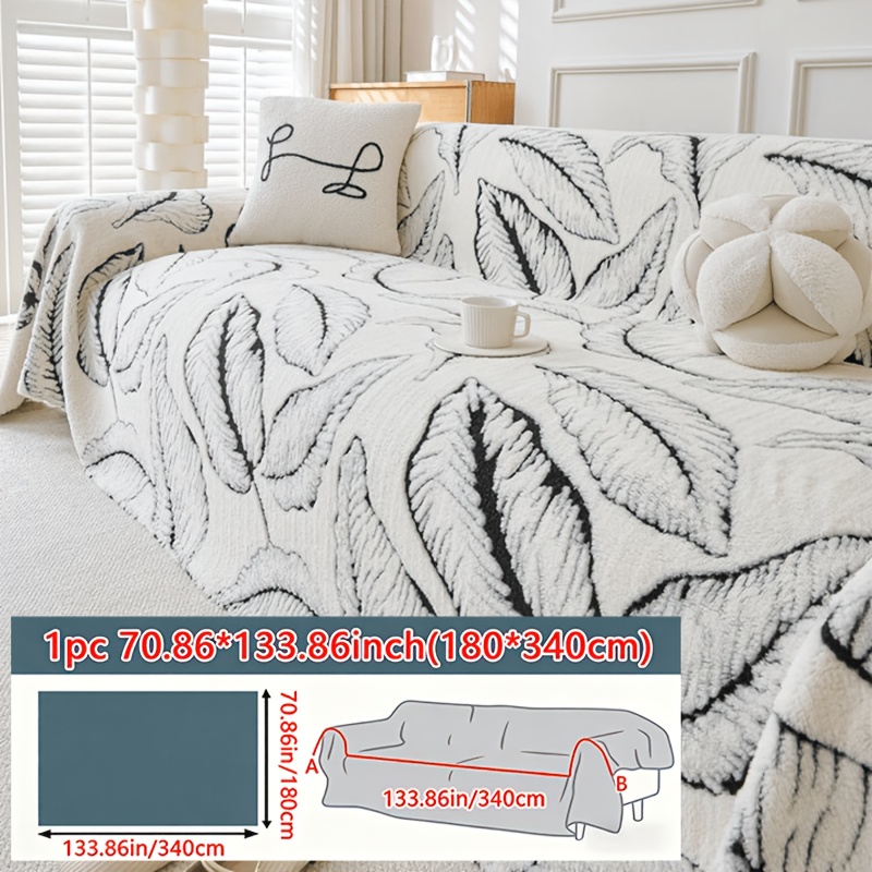 TEMU 1pc Polyester Velvet Sofa Cover, Universal For , Easy And Modern, Living Room Bedroom Decoration, Sofa Cover Cushion -