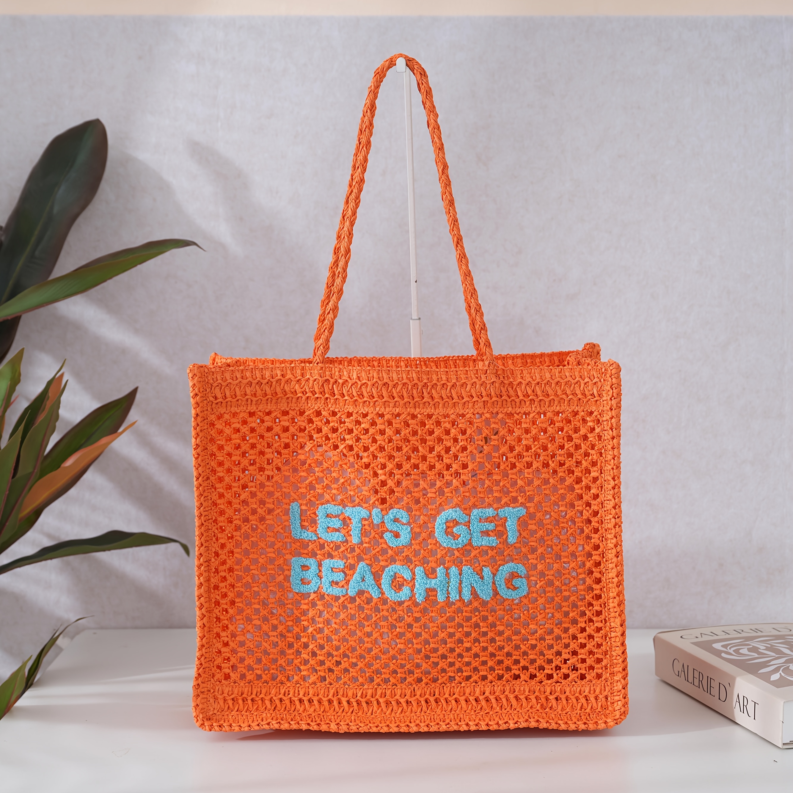 E-shop 2025 Neue modische einärmelige Webtasche Sommer Strand Stroh Webtasche Große Kapazität Urlaubs-Tasche
