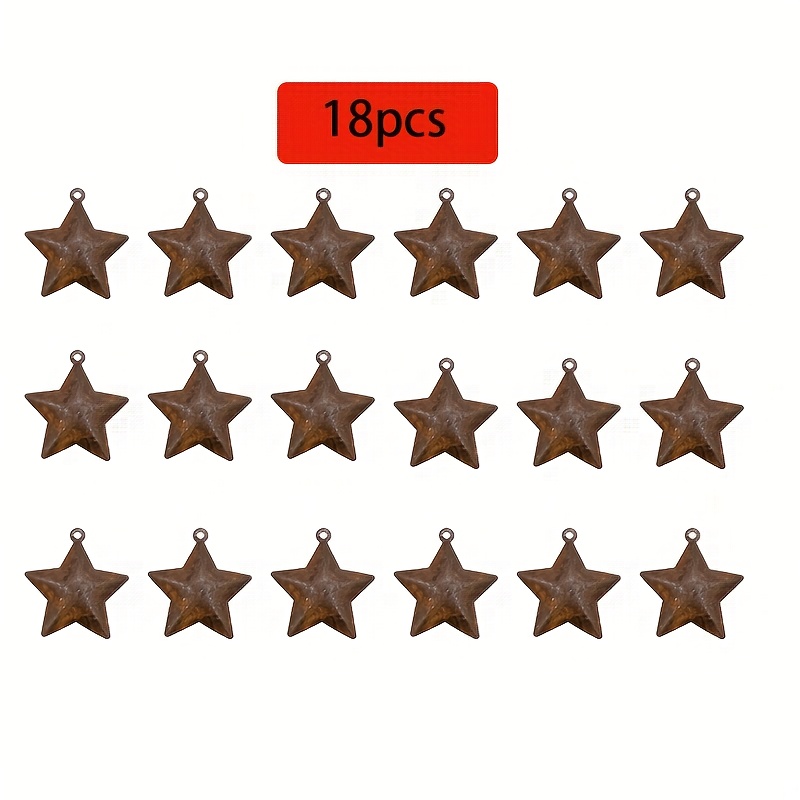 TEMU 18pcs Of Rusty That Jingle, Perfect For Christmas And Holiday Wreath Decorations, Rusty Stars For Hanging On Christmas Trees, Decor, Halloween