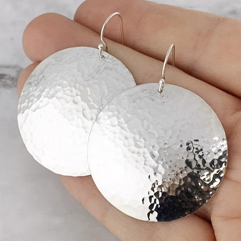 

Retro Round Zinc Alloy Earrings With 925 Silver Plating - Perfect For Everyday Wear And Holidays