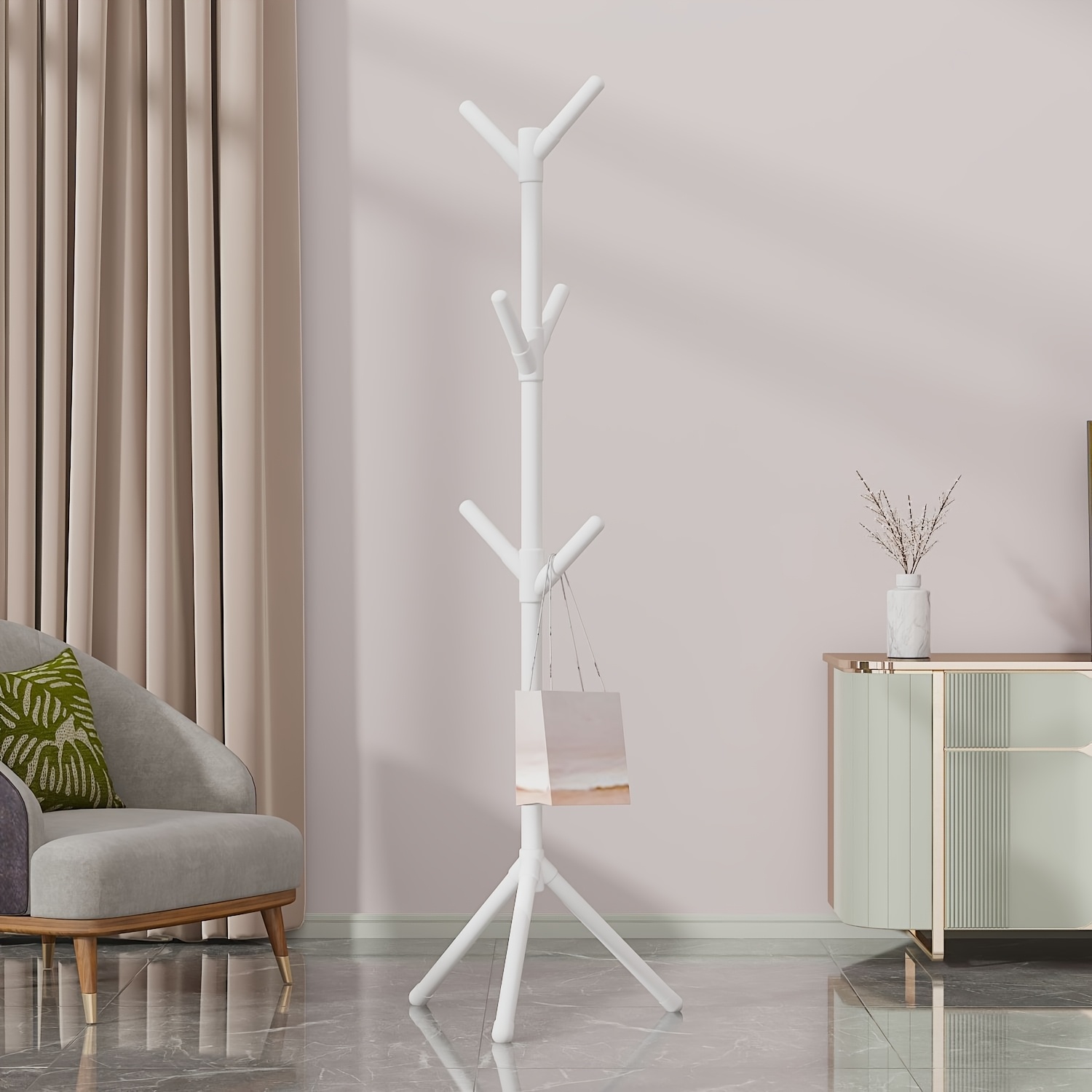 household coat rack bedroom drying rack floor hanger easy assembly creative and fashionable durable household goods lacquered end