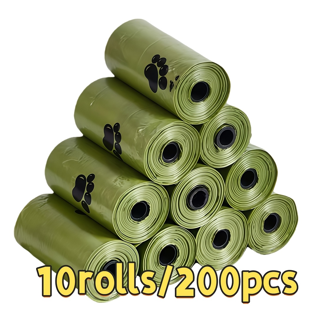 10 rolls 200pcs pet waste bags portable pet waste bag refill rolls durable and leak proof pet waste bags pet cleaning supplies dog   bags pet waste bags