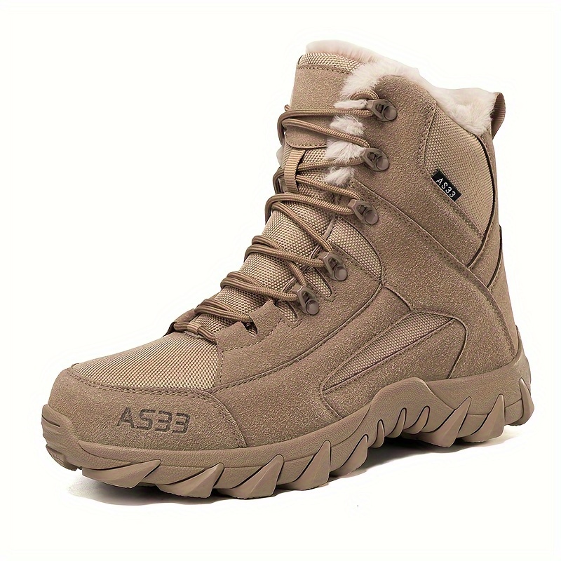 mens large size snow boots   calf warm shoes for travel and hiking