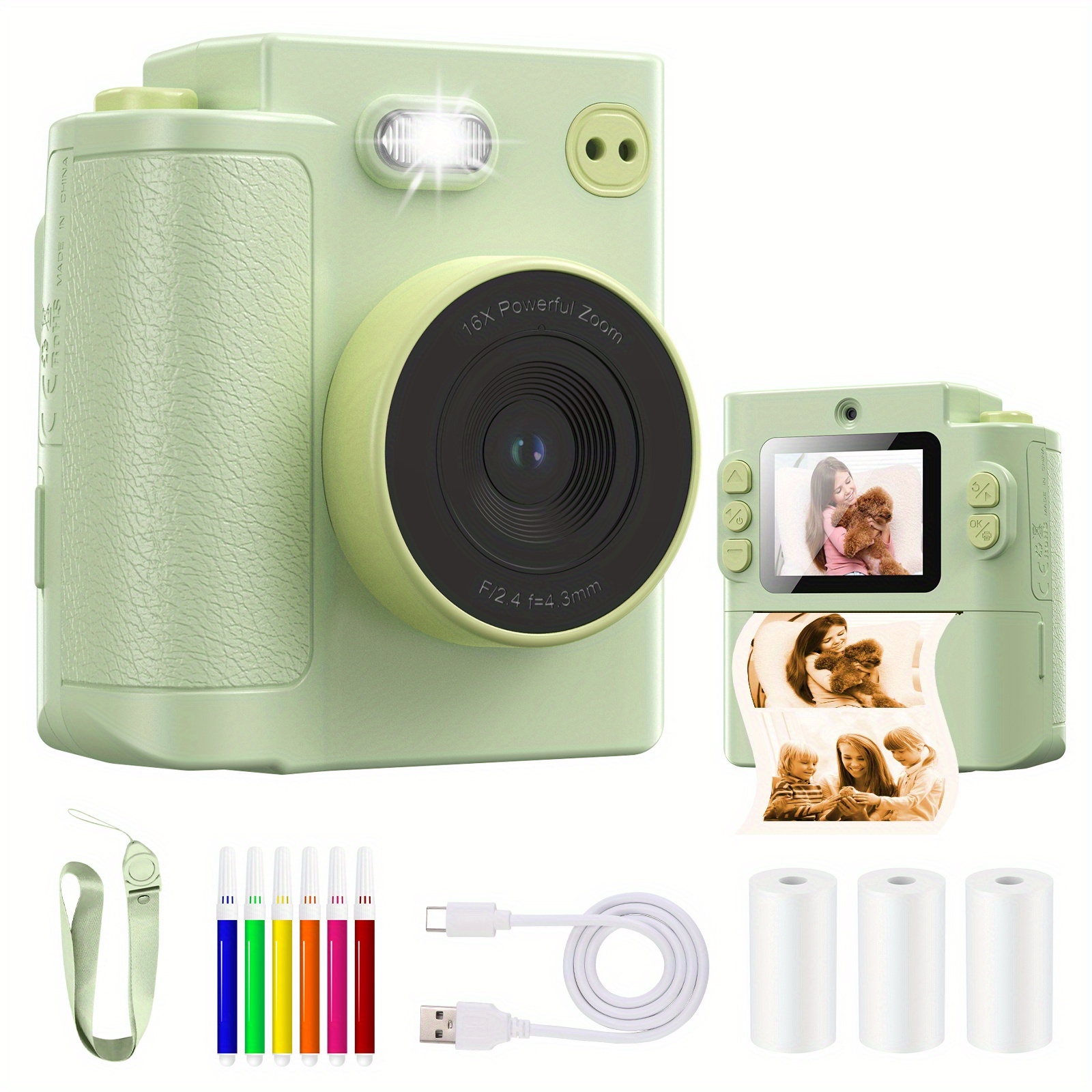 s instant print camera inch screen Temu Australia