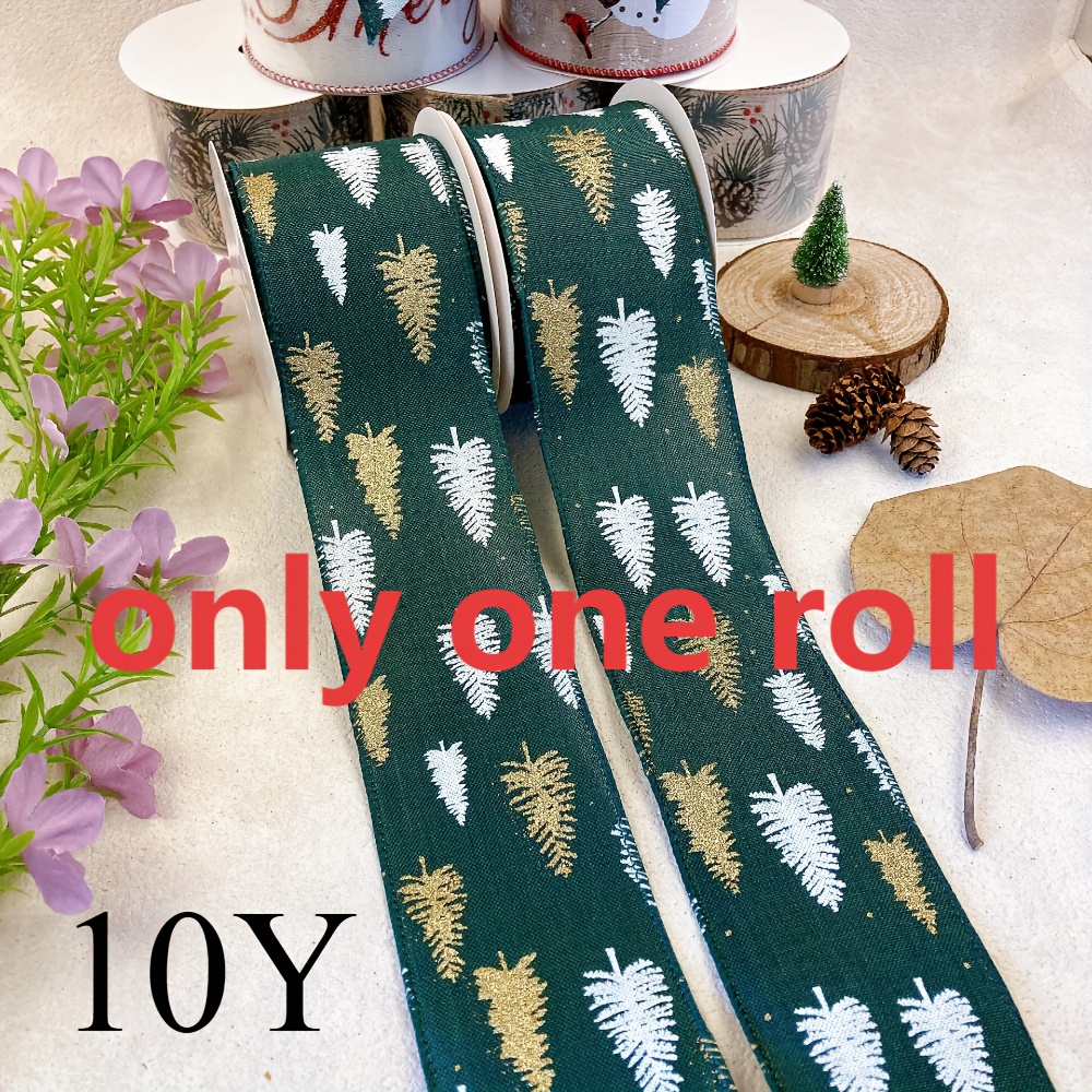 TEMU 10y/6.3cm/2.5in Christmas Gift Wrapping Ribbon, Satin Ribbon Bouquet Handmade Decorative Ribbon, American Christmas Ribbon, Ribbon Atmosphere