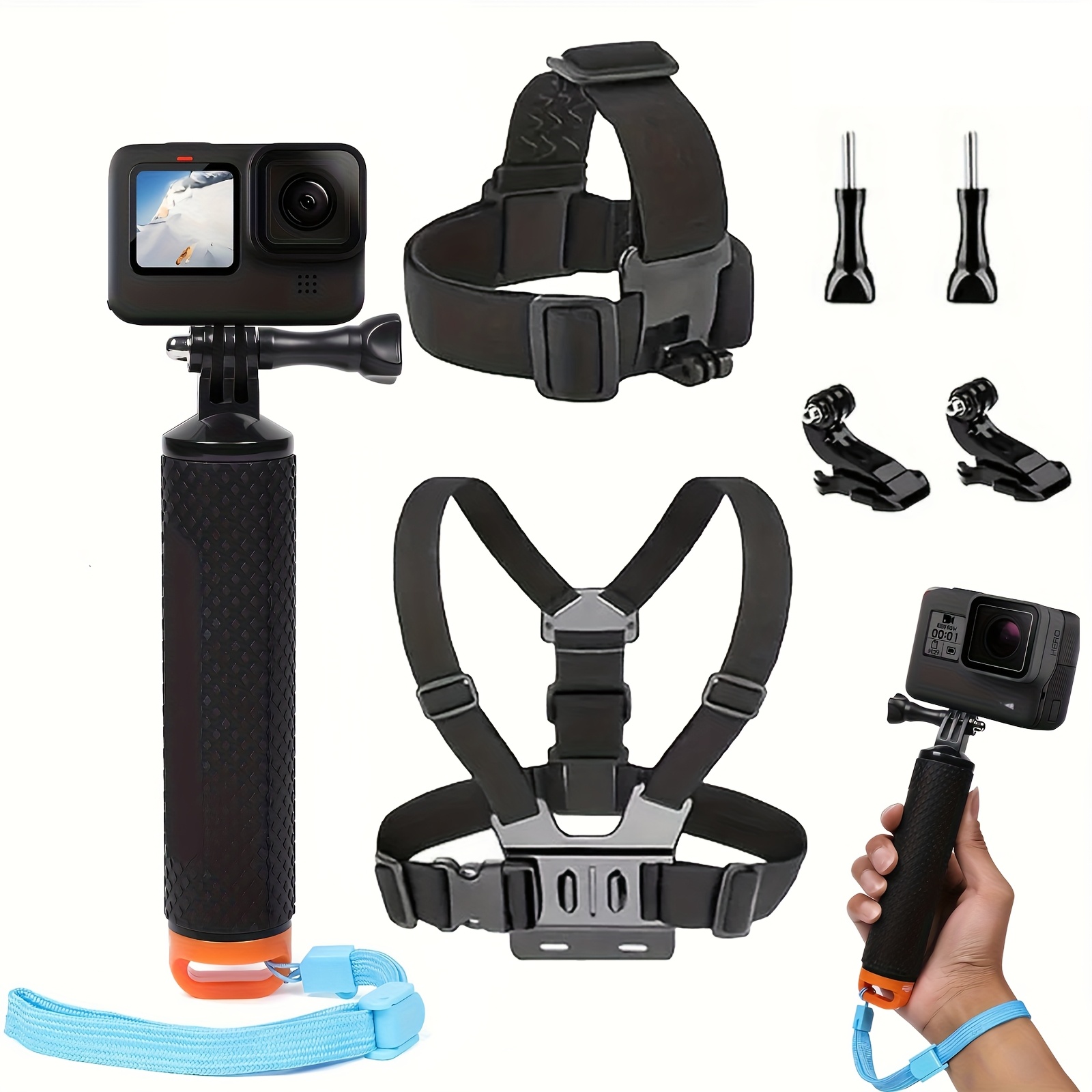 Image of For Hero 13 12 11 10 5 4 3 360 Handle And Handle Mounting Accessory Kit, Which Is Suitable For Floating Handle Waterproof Monopod Of Water Sports Cameras Cameras