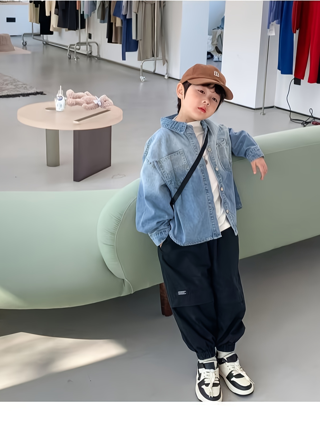 stück jungen freizeit denim jacke einfarbig kragen Temu Germany