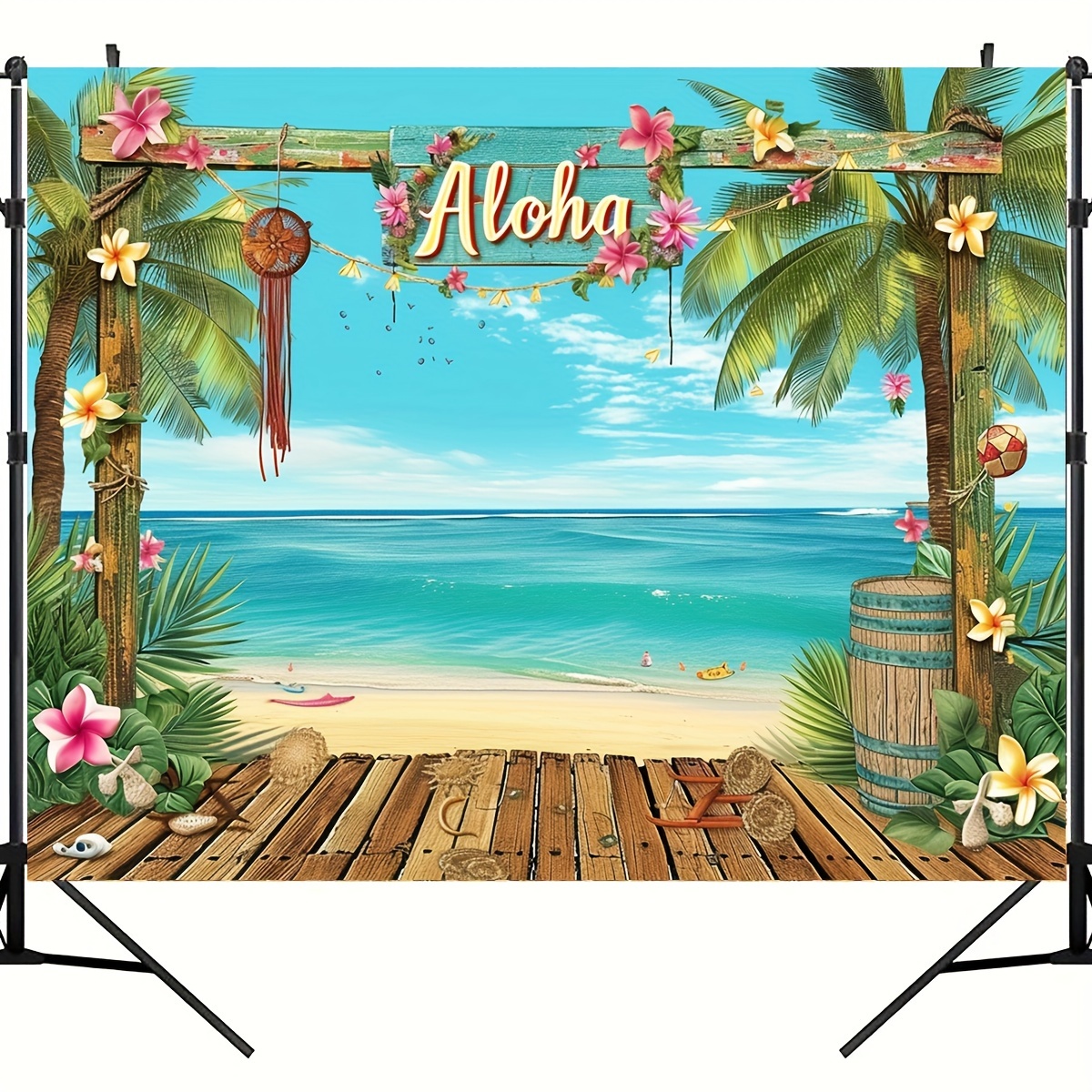 Hawaiian Aloha Background Luau Grass Table Skirt Set Party - Temu