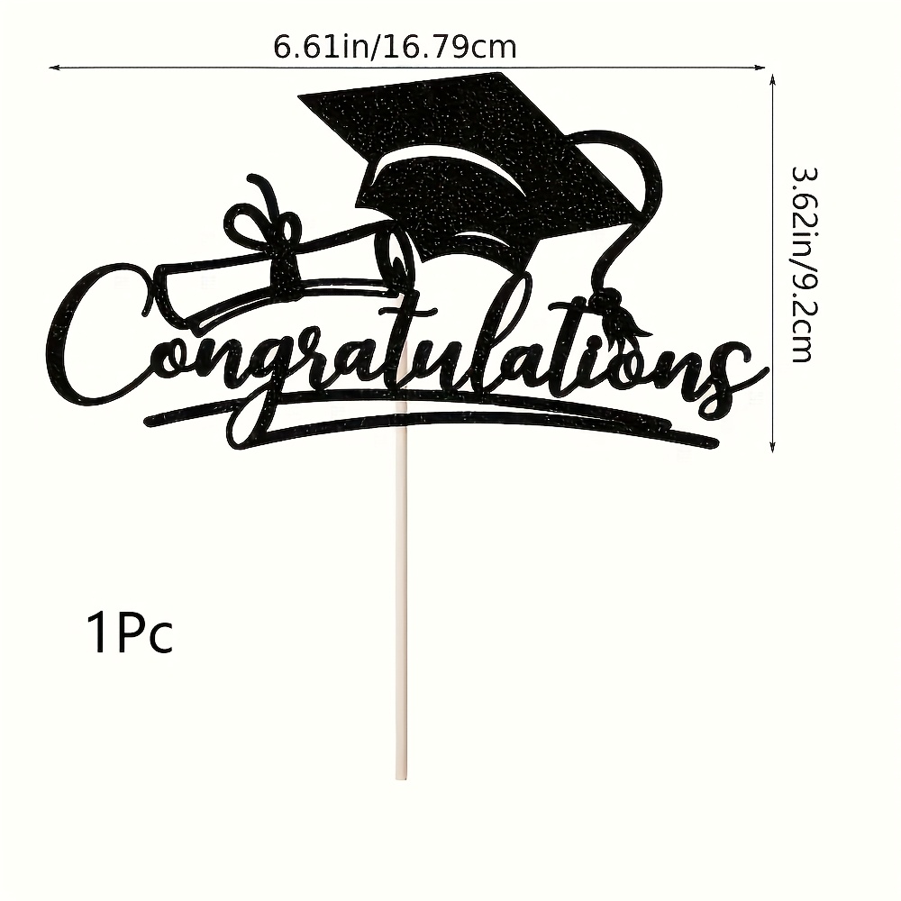 1pc Congratulations 2026 Graduation Cake Topper Congrats Grad Cake Decor - 2026 High School College Senior Graduation Party Decorations Supplies,halloween,christmas