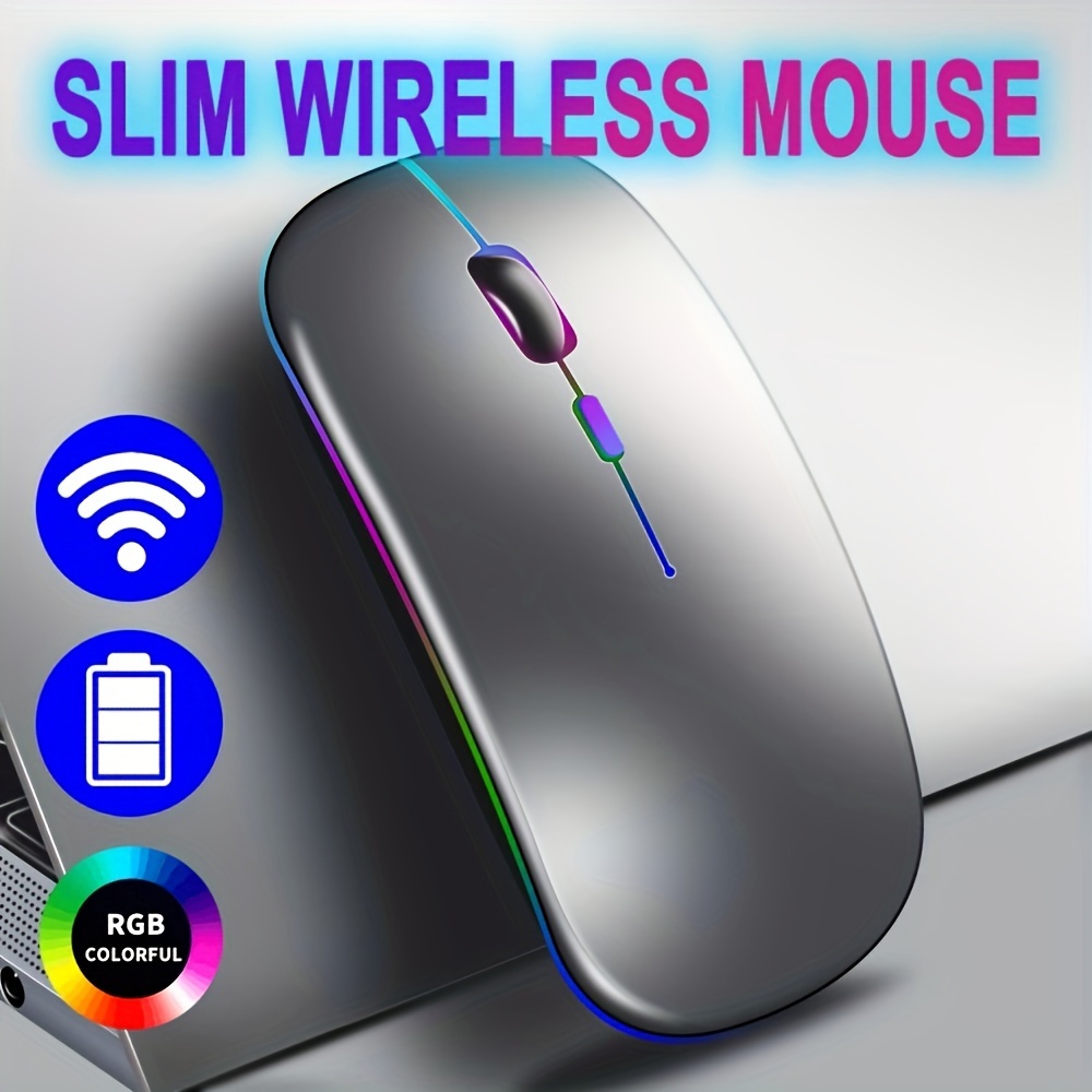 

Rechargeable Wireless Mouse For Computer/pc/laptop//tablet With Rgb Backlight Mice Ergonomic Rechargeable Usb Mouse Gamer Gift For Birthday/easter/boy/girlfriend