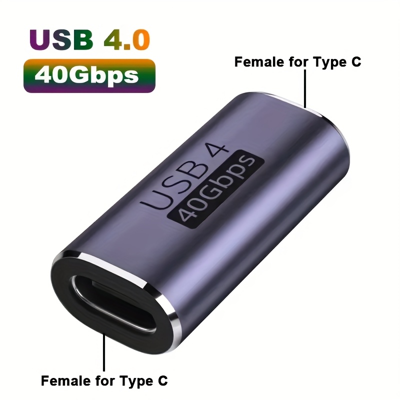 Image of 40gbps Type C Female To Female 100w 8k Video Adapter Extender Usb-c Adapter For Ultra-fast Charging For Macbook And More Laptop Phone Ect Purple