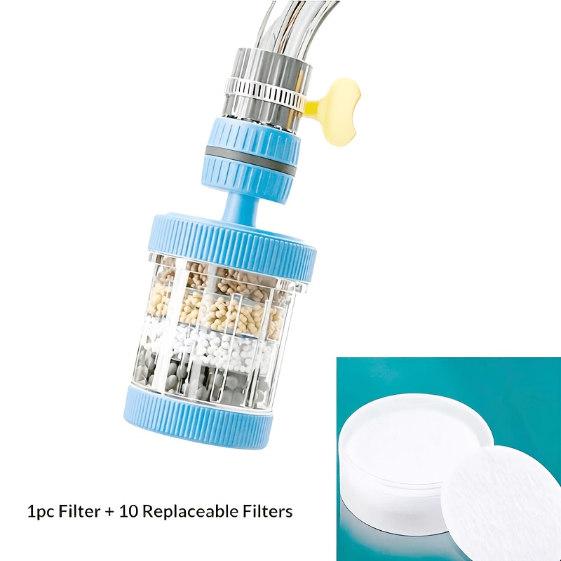 TEMU 11pcs Six-stage Filter Faucet Water Purifier Set: 1 Filter Head + 10 , High-pressure Water-saving Aerator, 360° Rotatable Kitchen And Bathroom