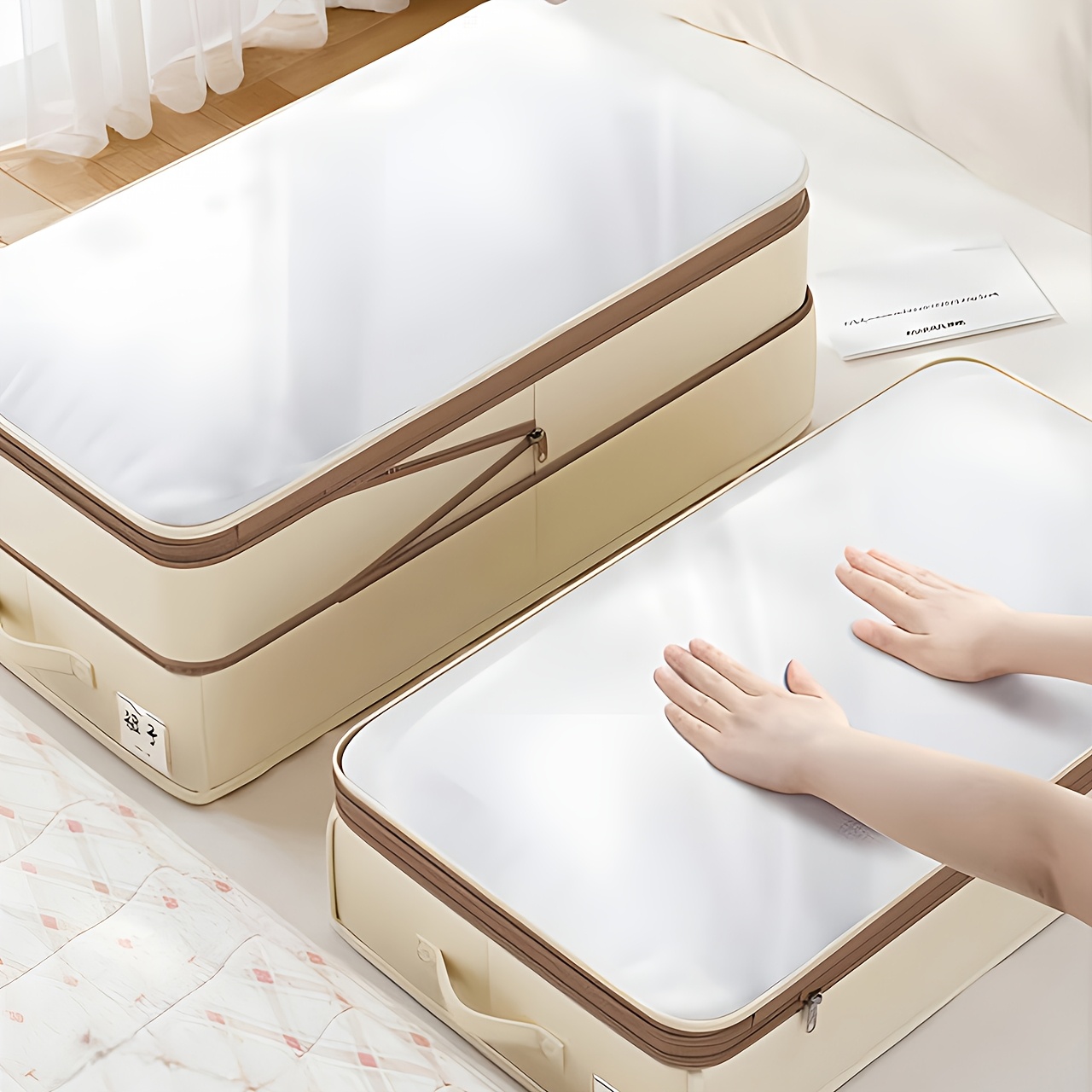 Foldable Under-Bed Storage Box with Stackable Design