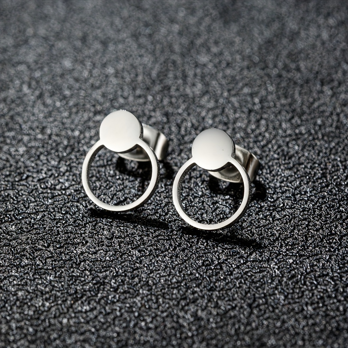 Ohrringe Für 2 Ohrlöcher Mit Kette 1/4 Paare Edelstahl ohrringe Einfache Geometrische - Temu Germany
