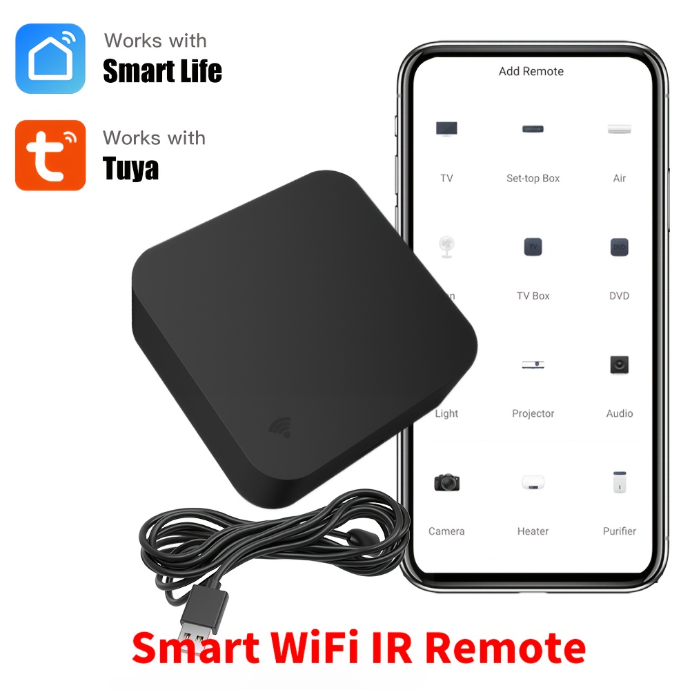item picture   wifi ir remote control for smart infrared universal remote ir blaster control hub for smart   for   remote control for air conditioning   dvd audio required wifi 2 4ghz work with alexa  
