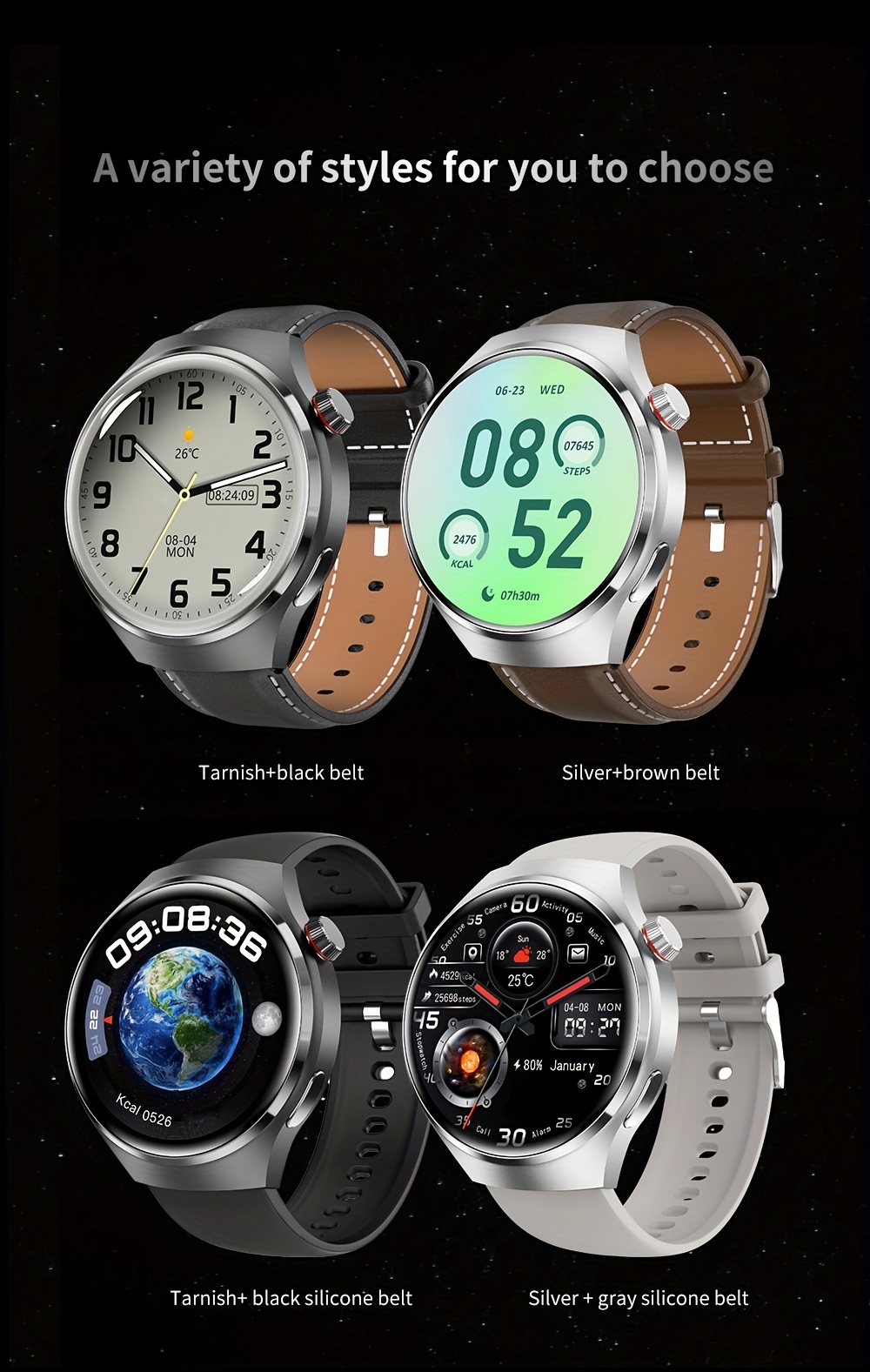 2024 Neuer GPS-Sporttracker für Smartwatches für Männer, NFC-Funkanruf, Herrenuhr, 360 * 360 HD-Bildschirm für Smartwatches, Outdoor-Sport-Fitness-Tracker_voghion.com