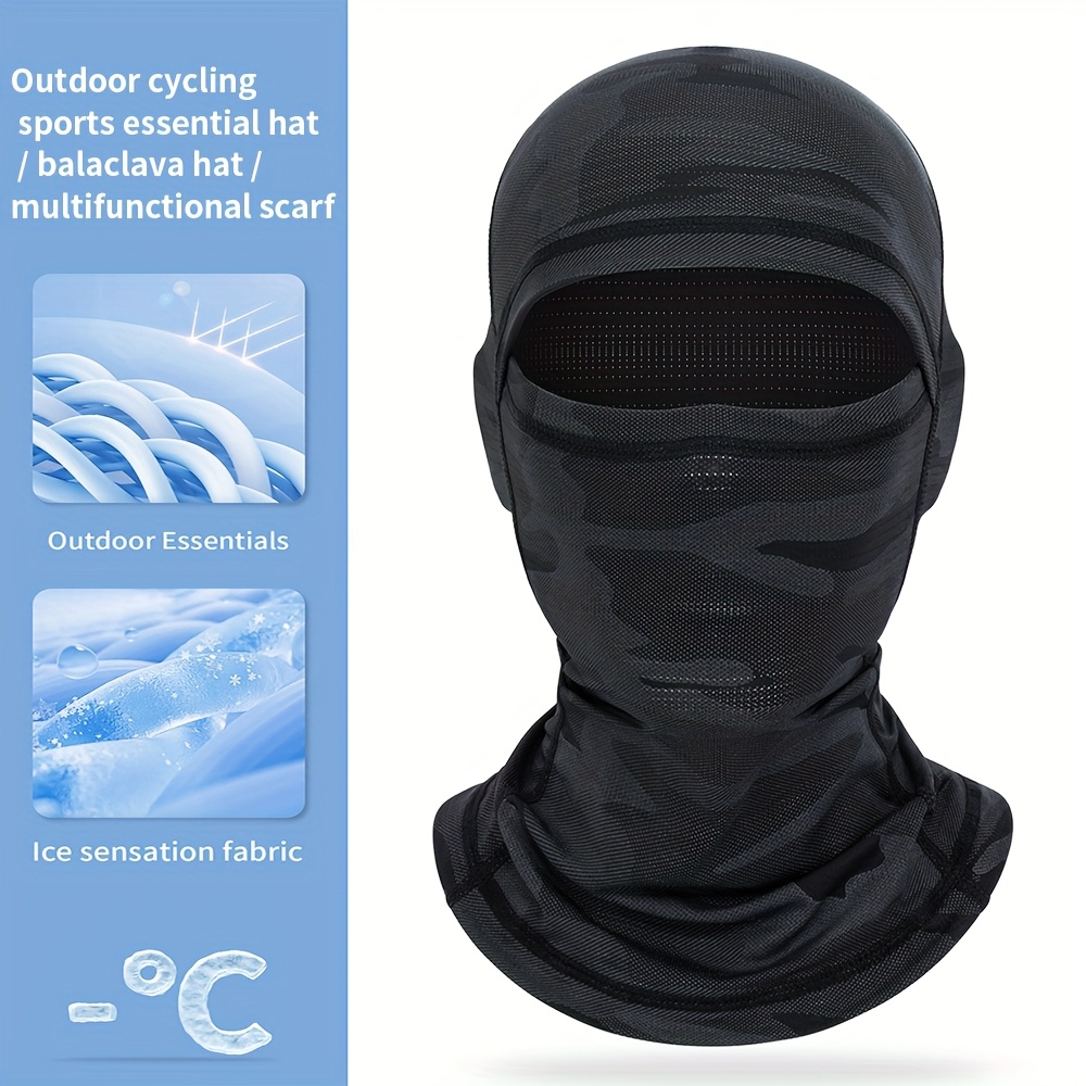 Image of Unisex Summer Travel Ice Mask Face Cover, Outdoor Cycling Mesh Breathable Portable Full Face Balaclava Hat, Hiking Quick-dry Sweat-absorbing Headwear Bandana, Outdoor Sports Gifts