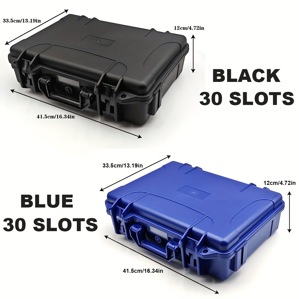 1pc premium watch jewelry storage box protective case portable abs pp material watch and jewelry storage box suitcase pressure resistant and   waterproof and dustproof large capacity with designs for up to 12 20 30 slots   in blue   ideal gift   for christmas valentines day fathers day and anniversaries Product details 2